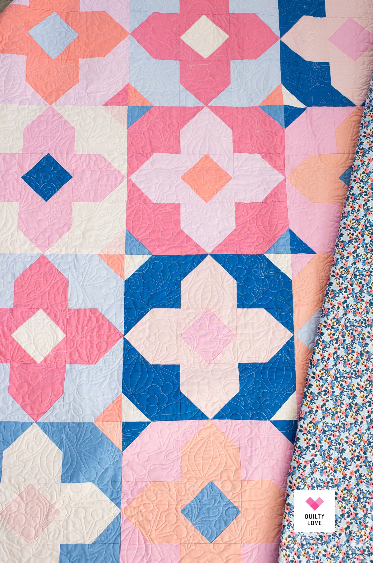 Geo Gems - Sherbet quilt kit - throw size