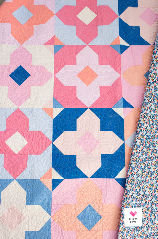 Geo Gems - Sherbet quilt kit - throw size