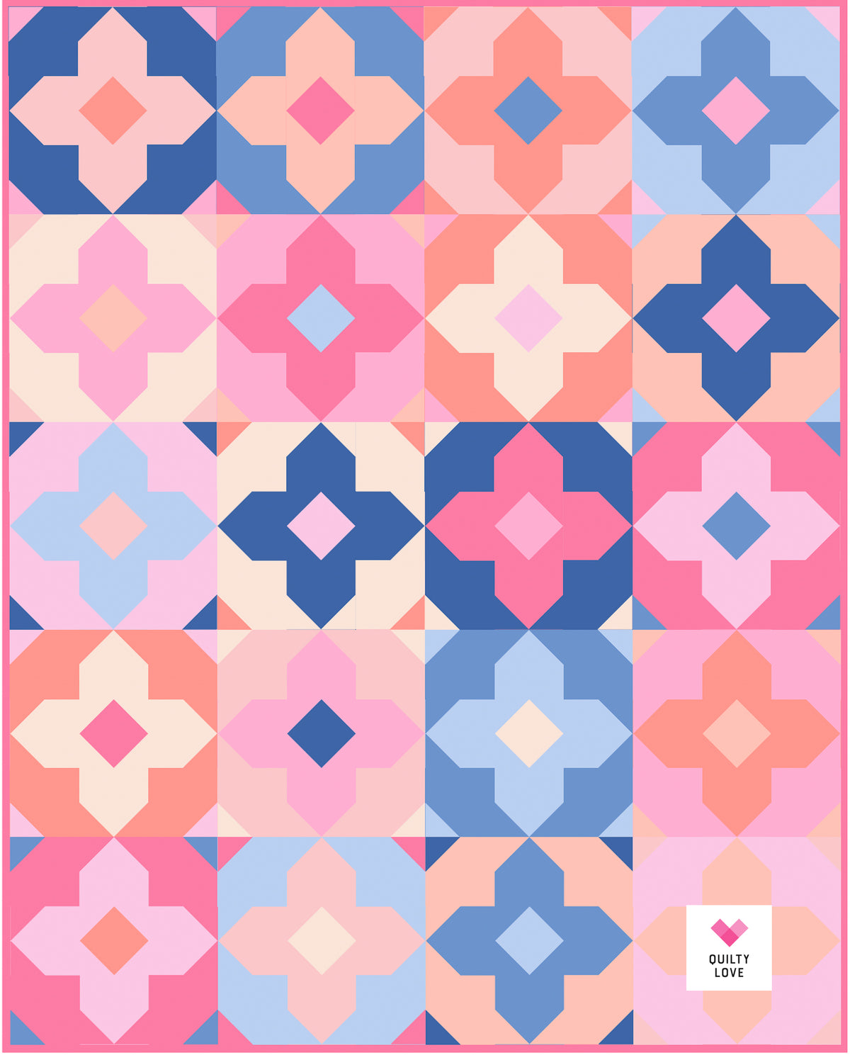Geo Gems - Sherbet quilt kit - throw size