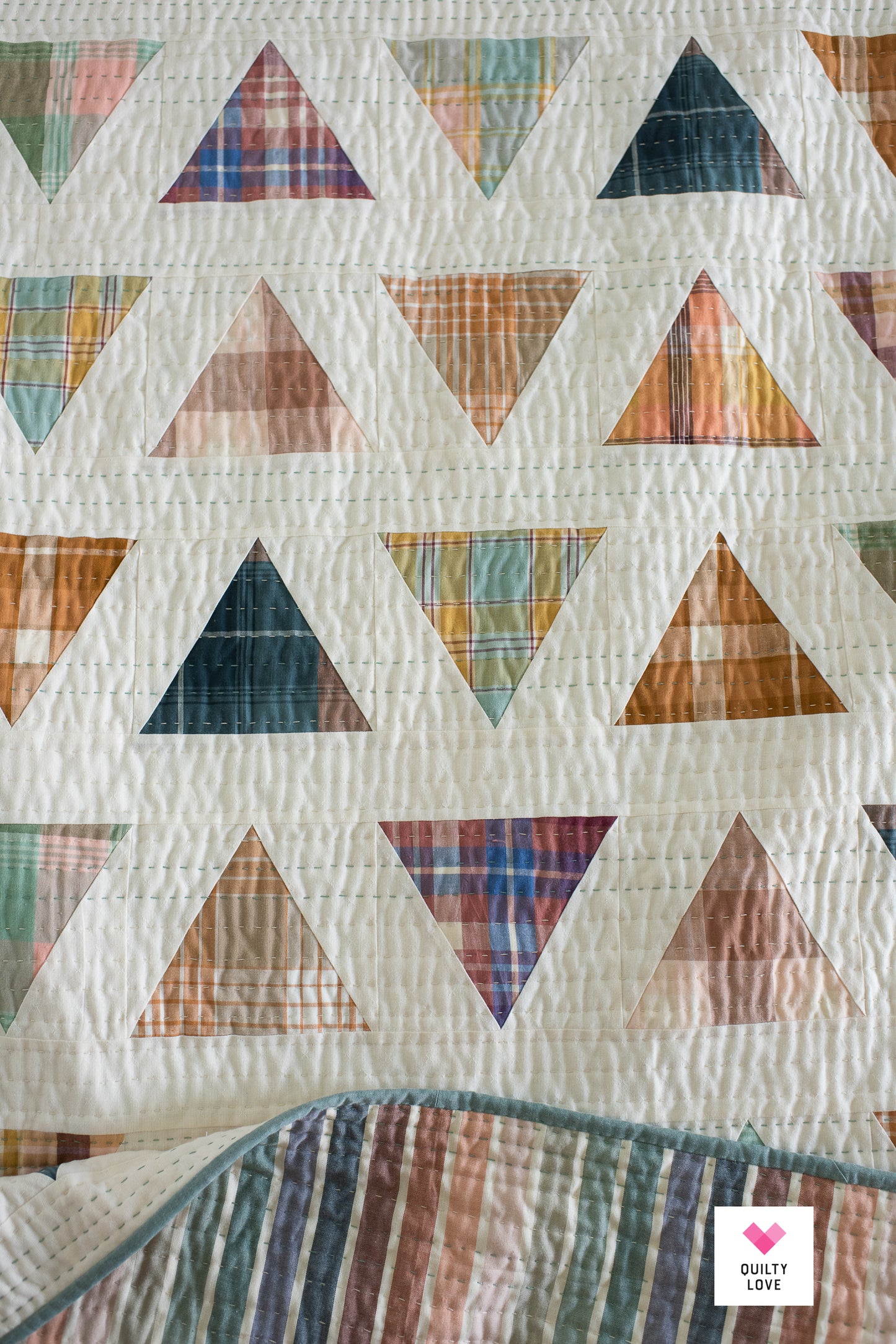 Triangle Pop Quilt kit-Throw Size - Fableism Arcade Plaid Wovens