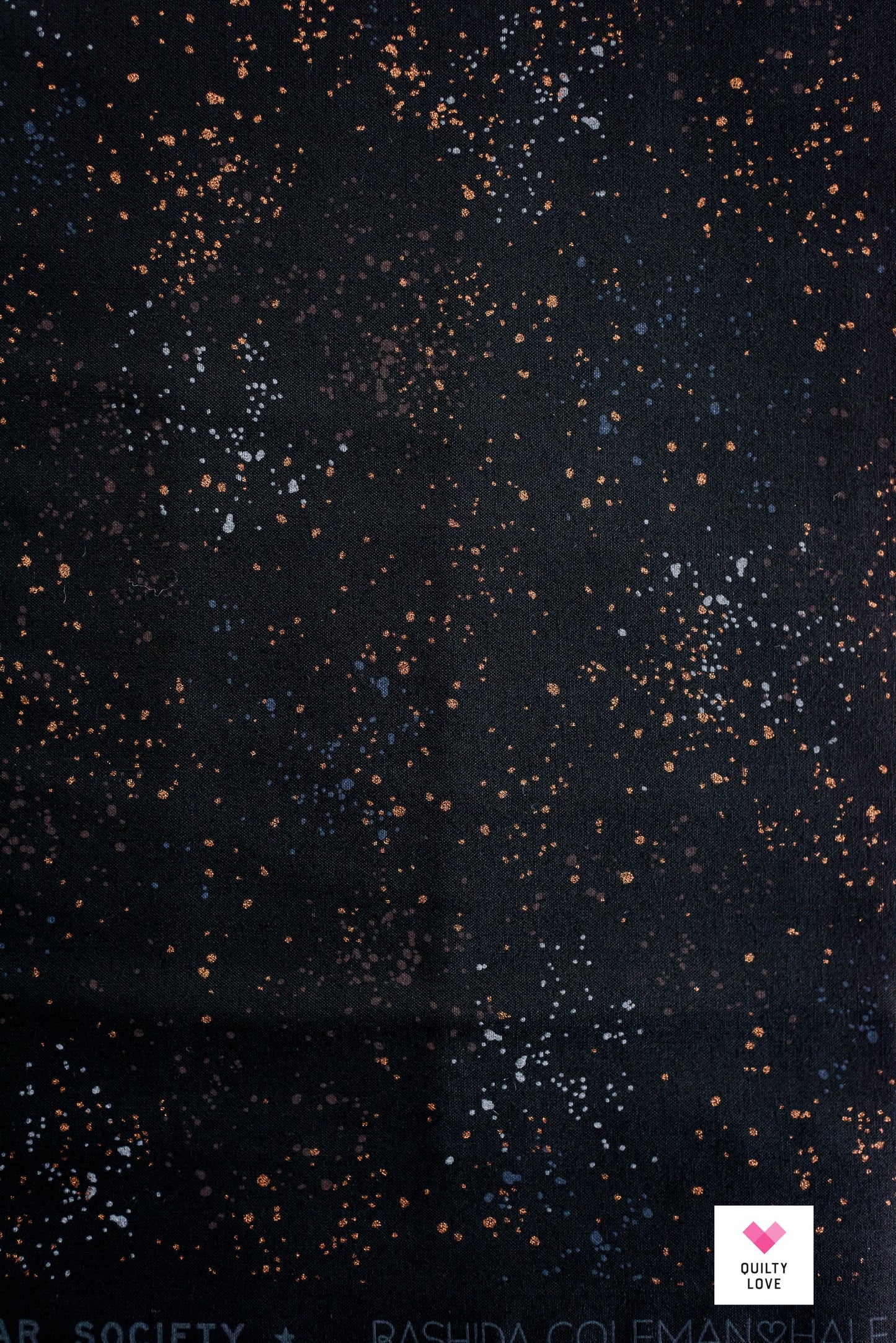 Speckled Metallic Black - 1 yard cut - Ruby Star Society