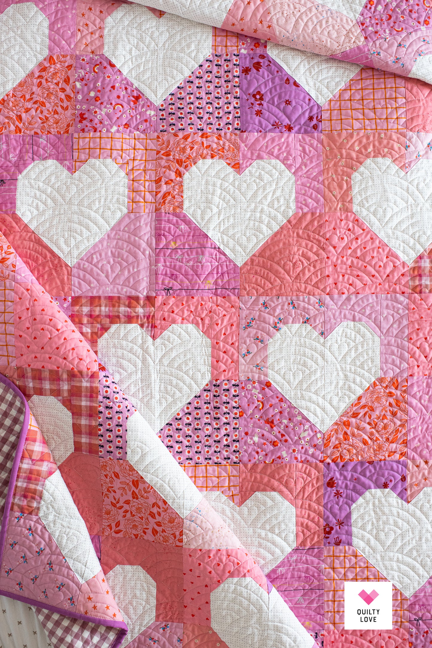 Patchwork Hearts II PRINTED Quilt Pattern