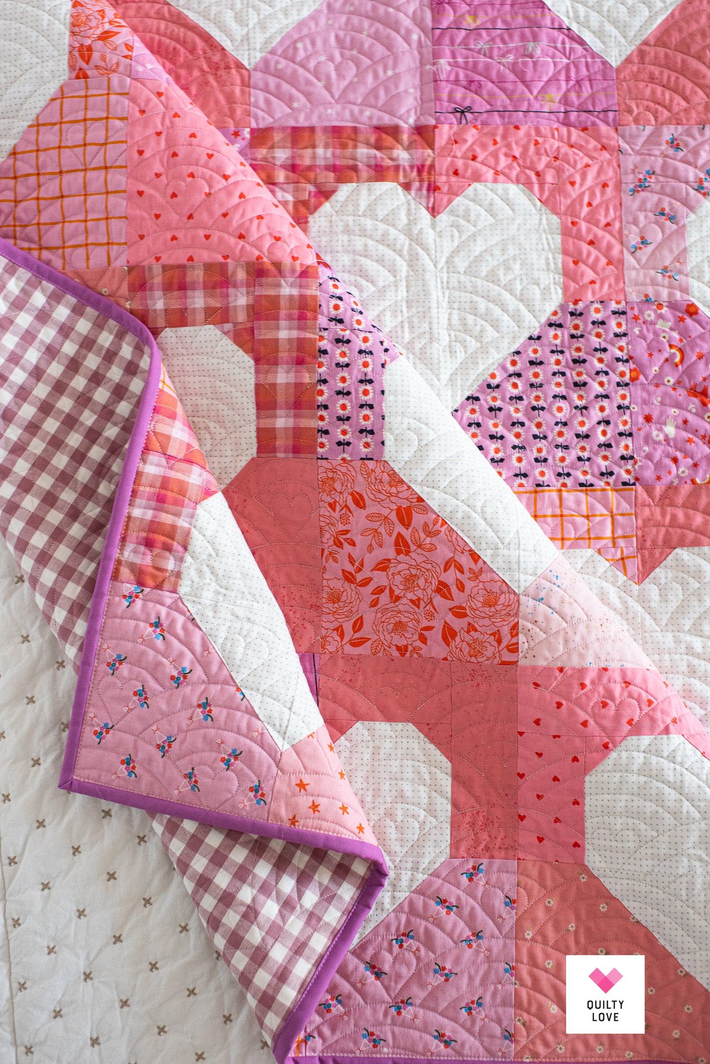 Patchwork Hearts II PRINTED Quilt Pattern