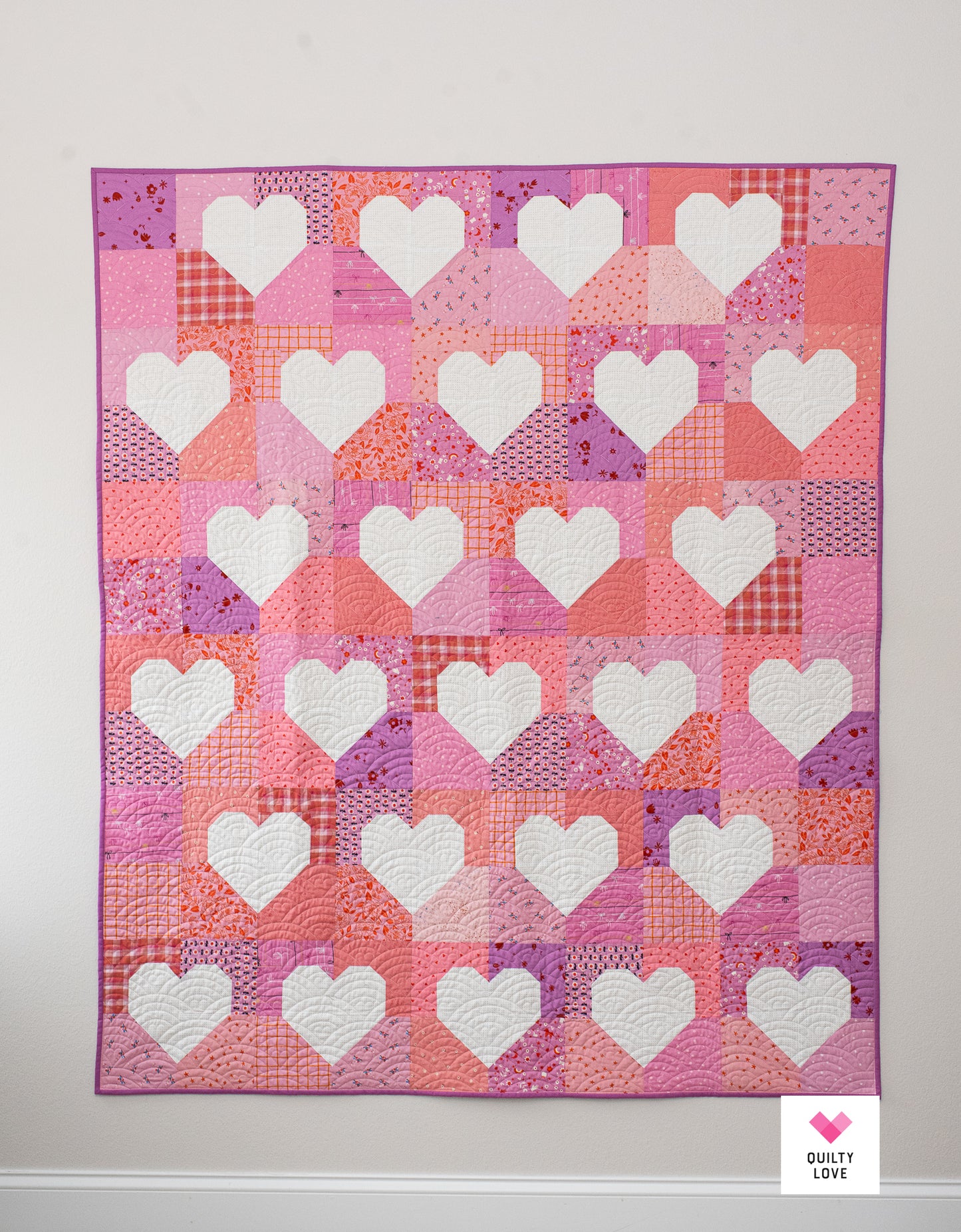 Patchwork Hearts II PRINTED Quilt Pattern