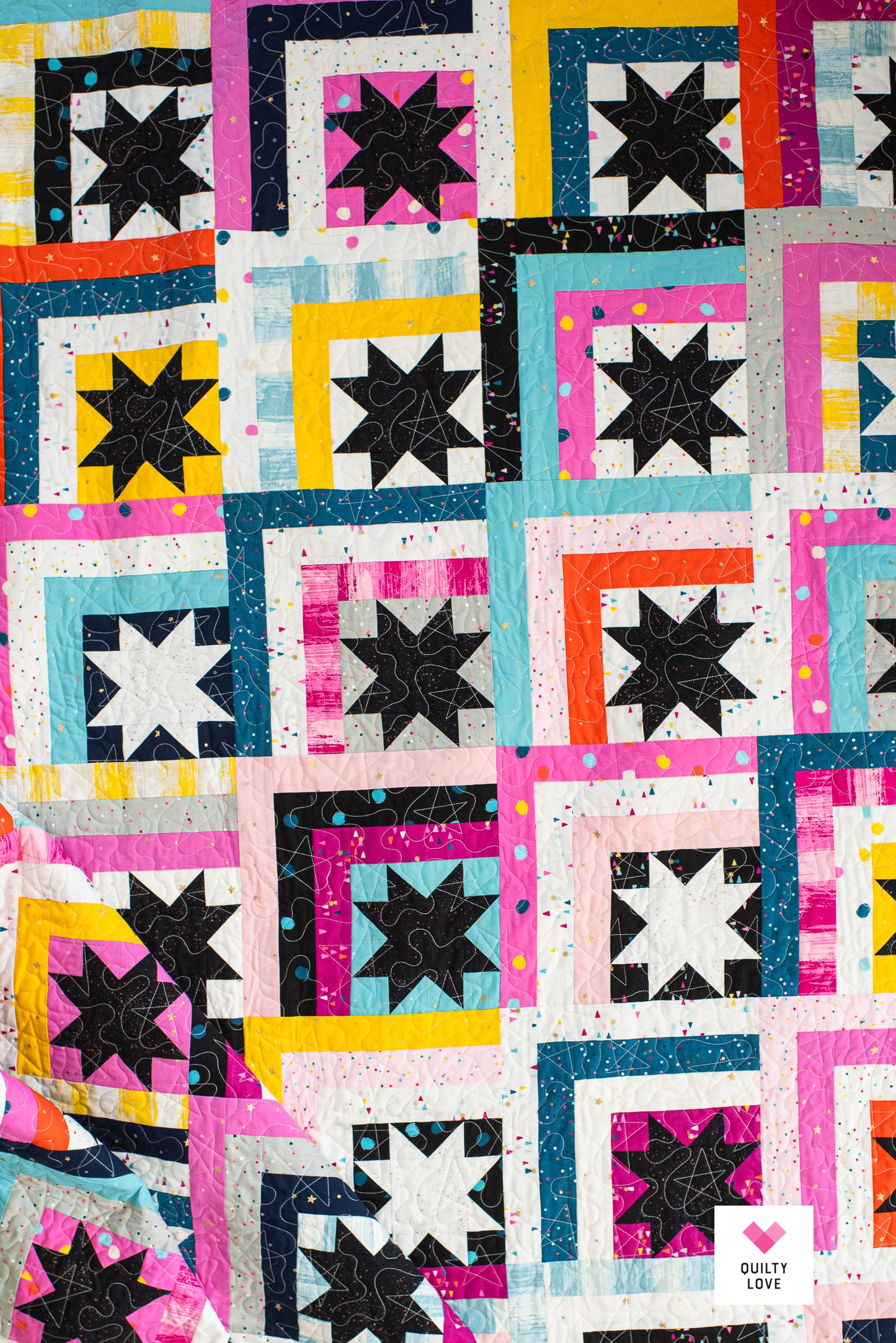 Log Cabin Stars-PRINTED PAPER PATTERN