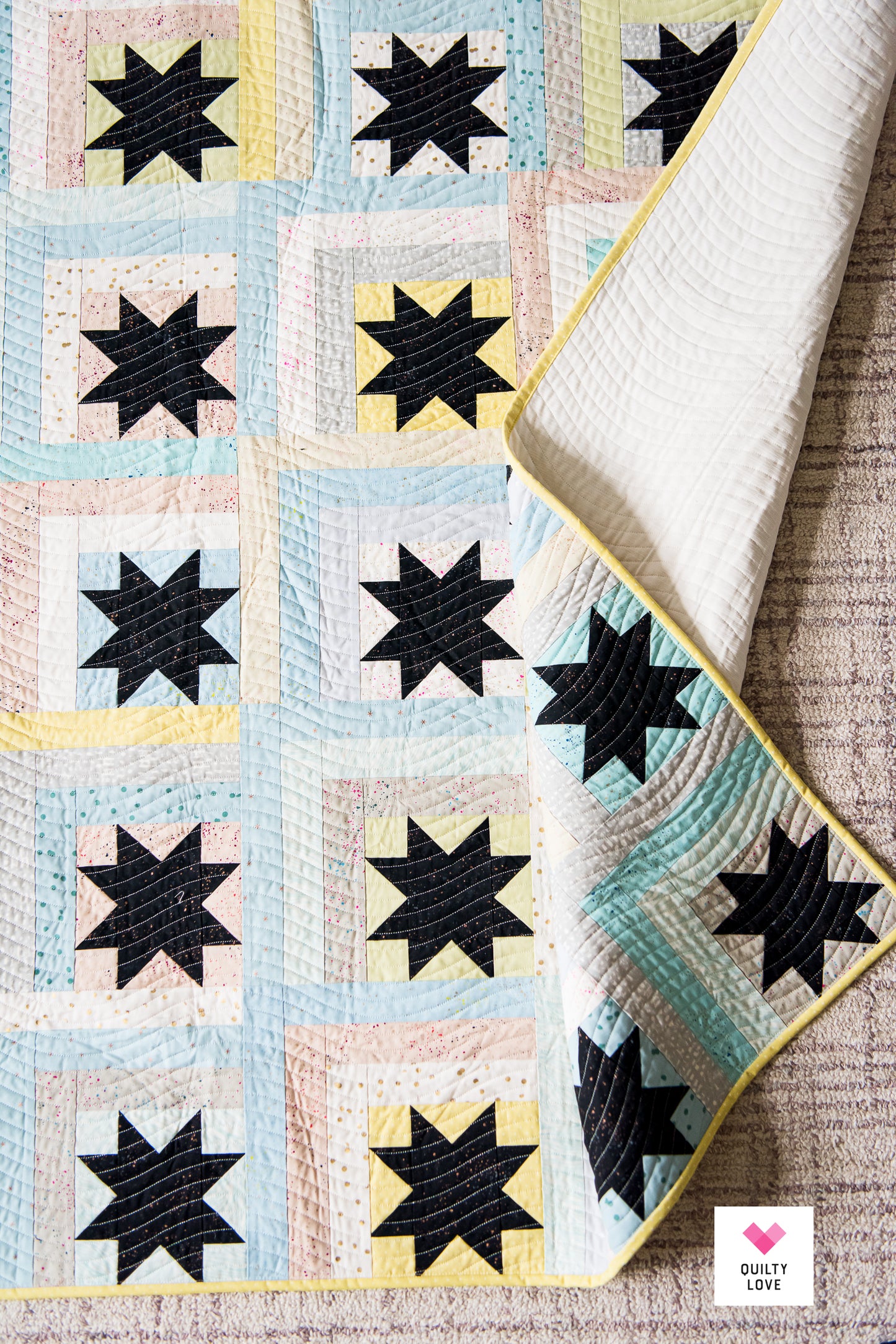 Log Cabin Stars Quilt Kit - Small Throw Size