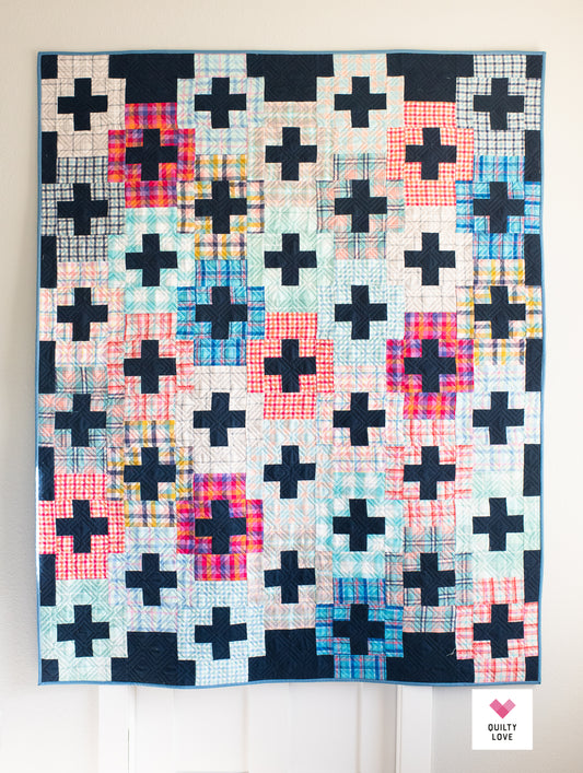 Plus and Minus FLANNEL handmade quilt