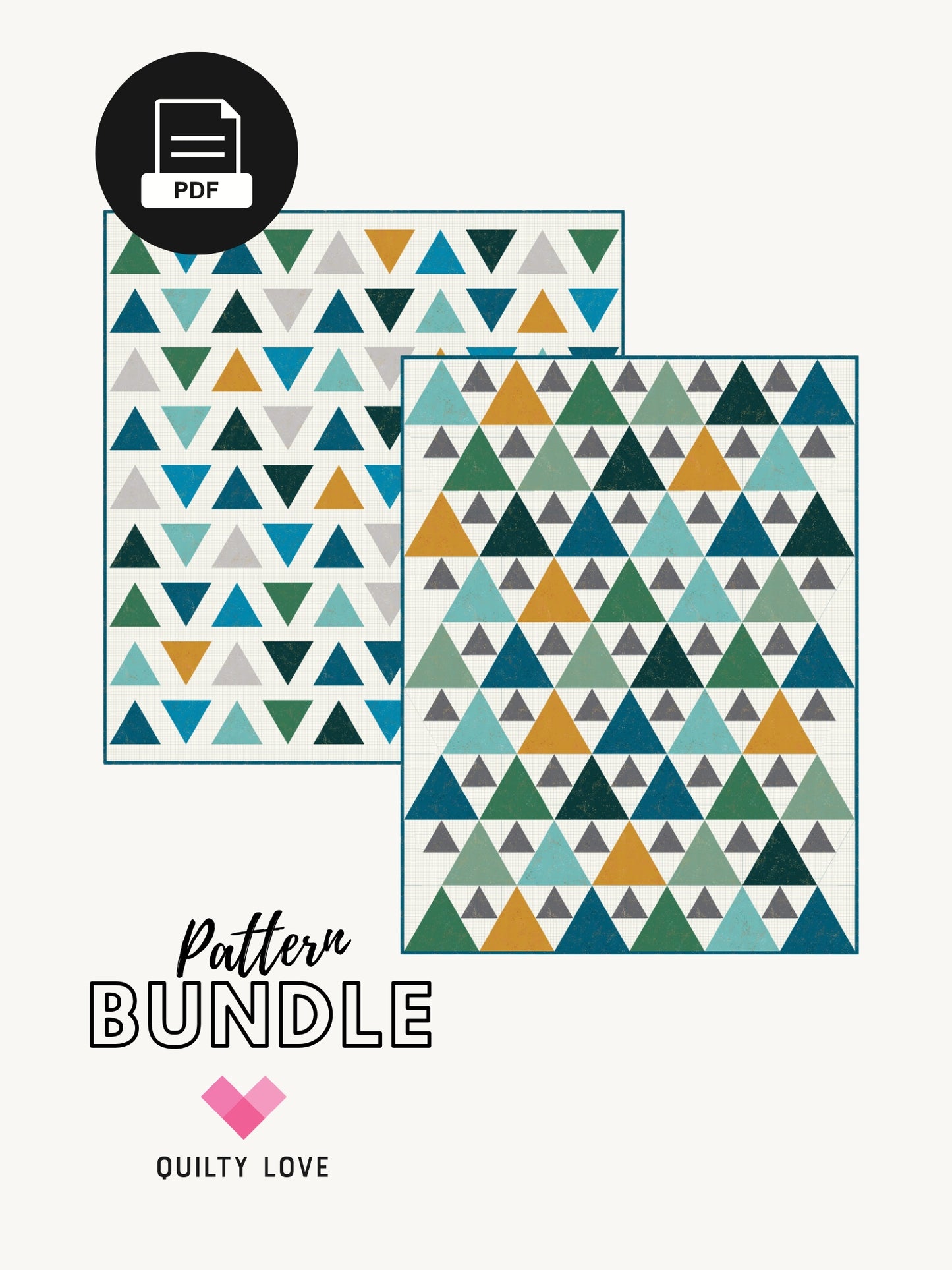 TRIANGLES 1- Triangle Pop and Triangle Peaks PDF quilt pattern bundle - Automatic Download