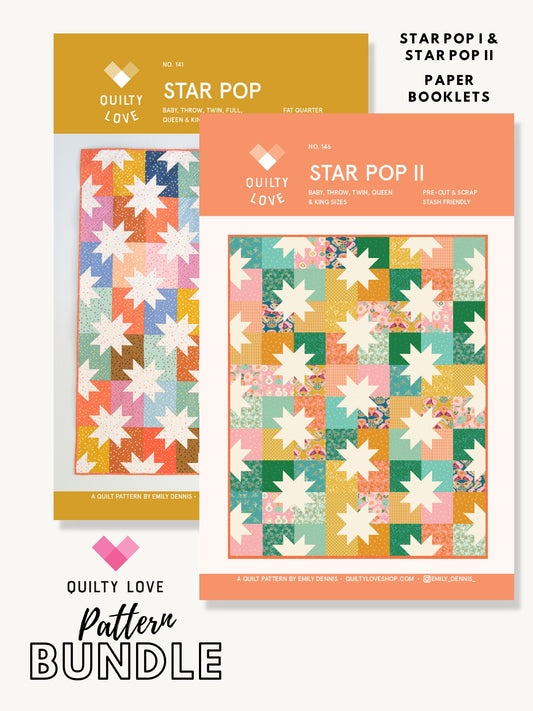 STAR POP BUNDLE -Star Pop I and Star Pop II quilt pattern bundle - PRINTED PATTERNS