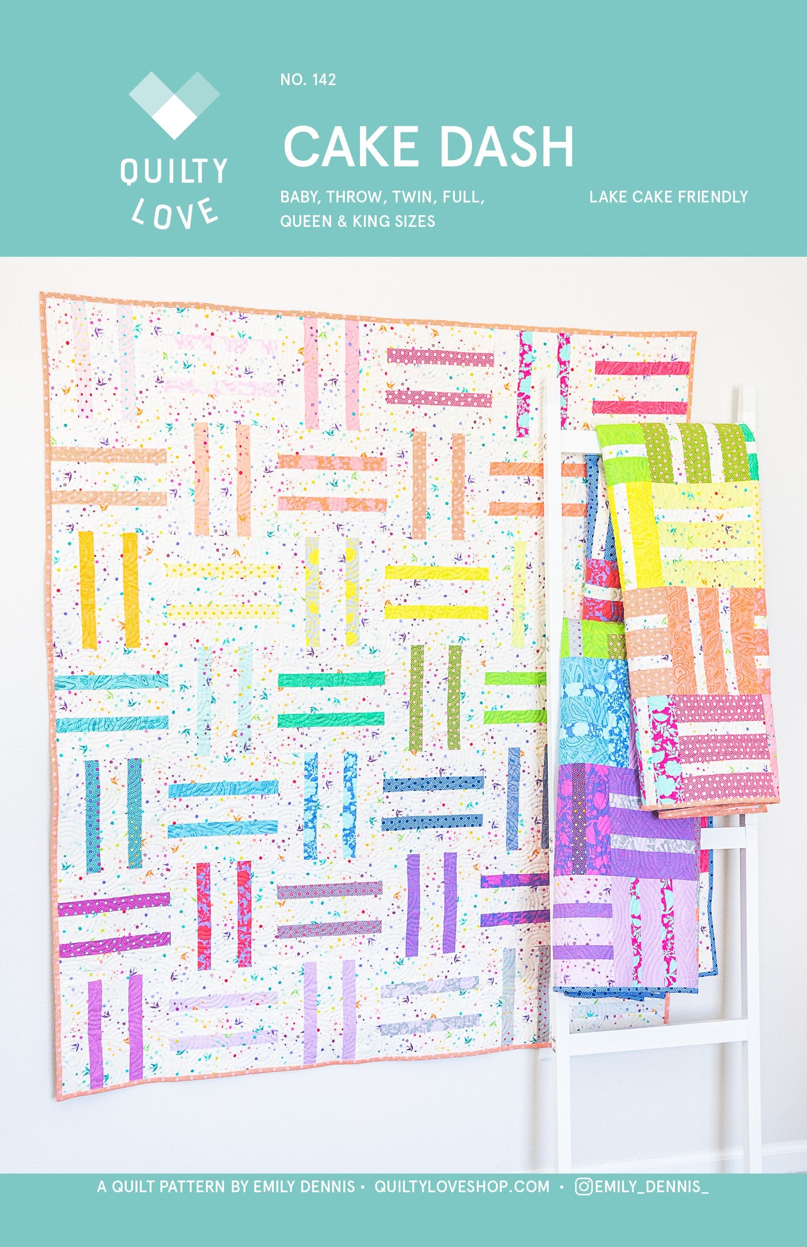 Coloured Capers Quilt PDF Pattern - Tied with A Ribbon