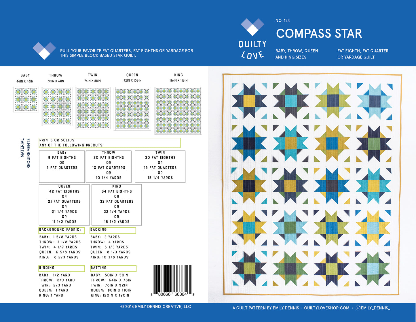 Compass Star PDF Quilt Pattern-Automatic download