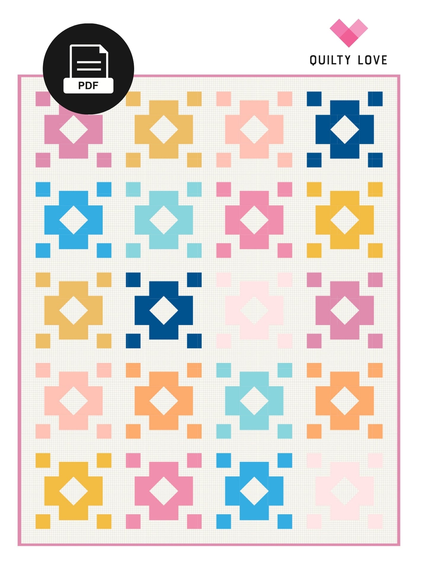 Diamond Lanterns PDF Quilt Pattern-Automatic download