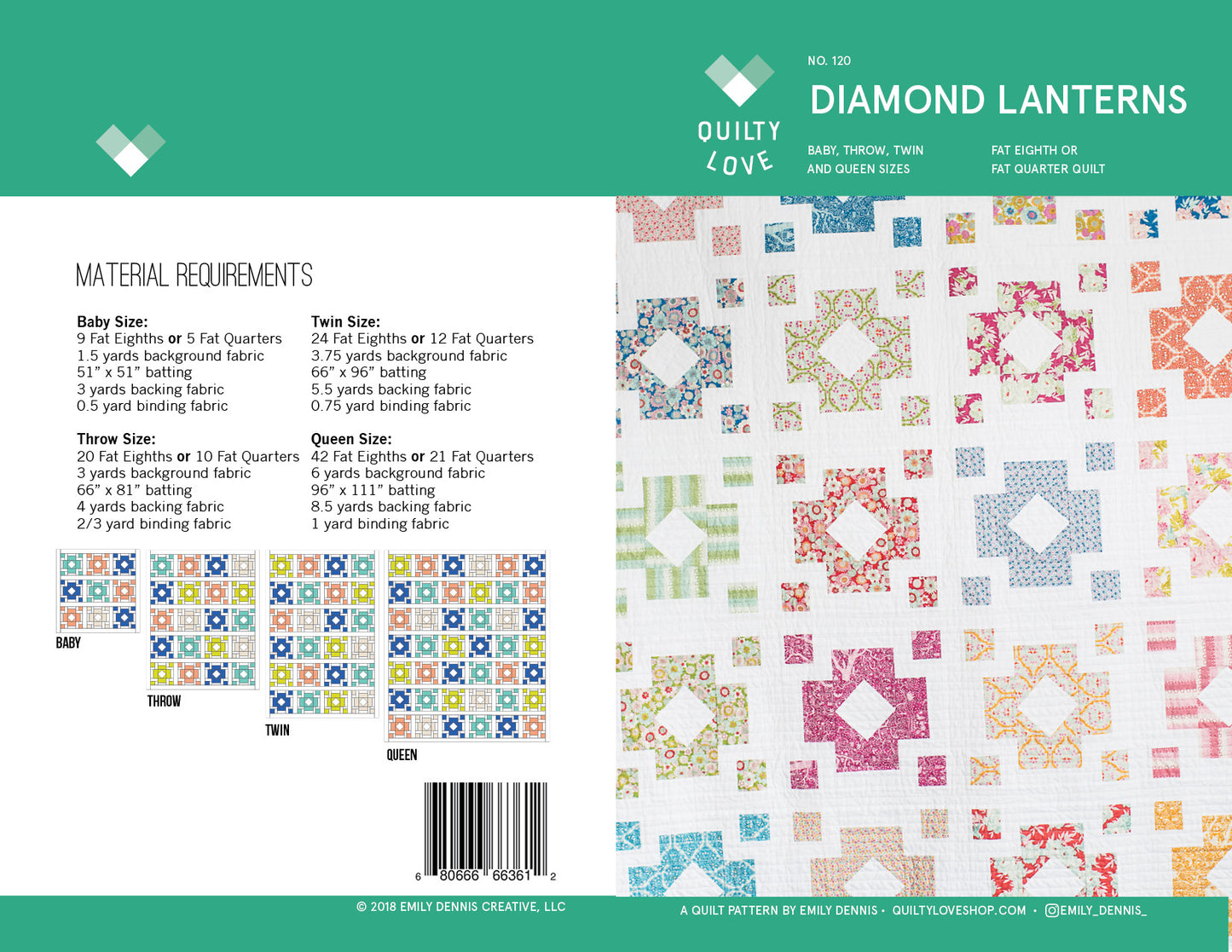 Diamond Lanterns PAPER Quilt Pattern