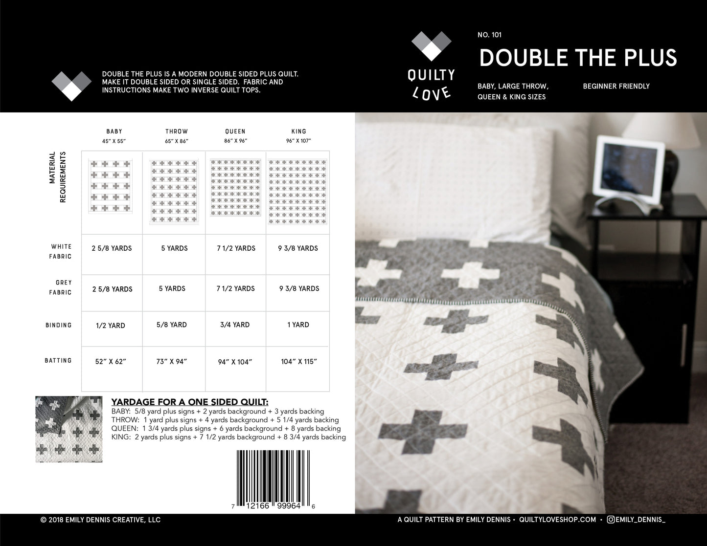 Double the Plus PAPER Quilt Pattern
