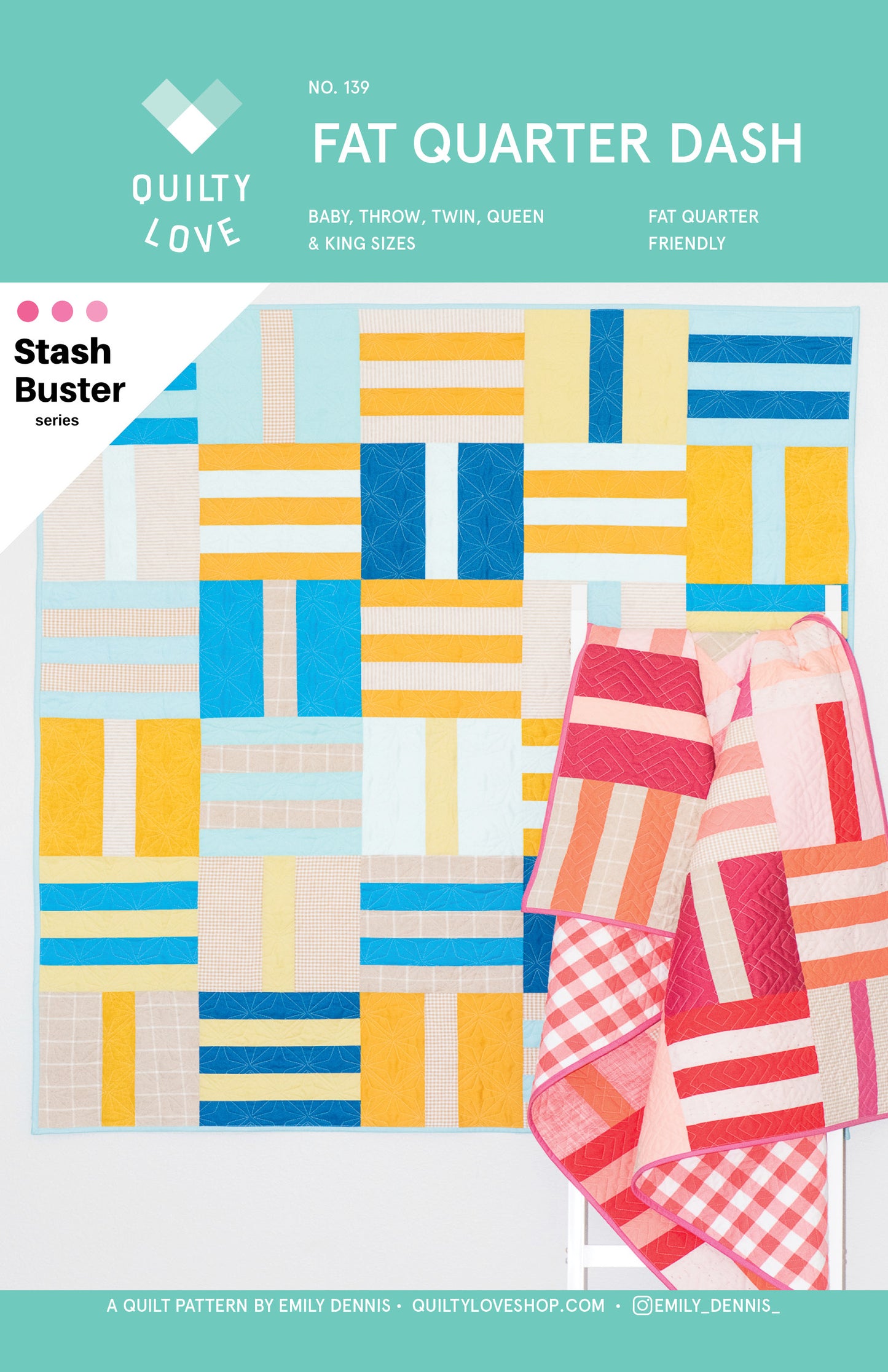 Fat Quarter Dash Quilt Pattern - Automatic PDF download