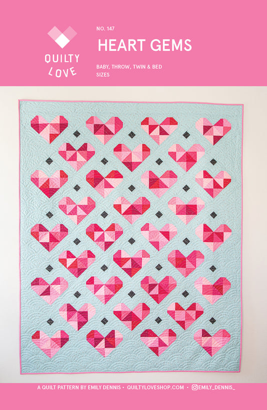 Heart Gems Quilt Pattern-PAPER pattern