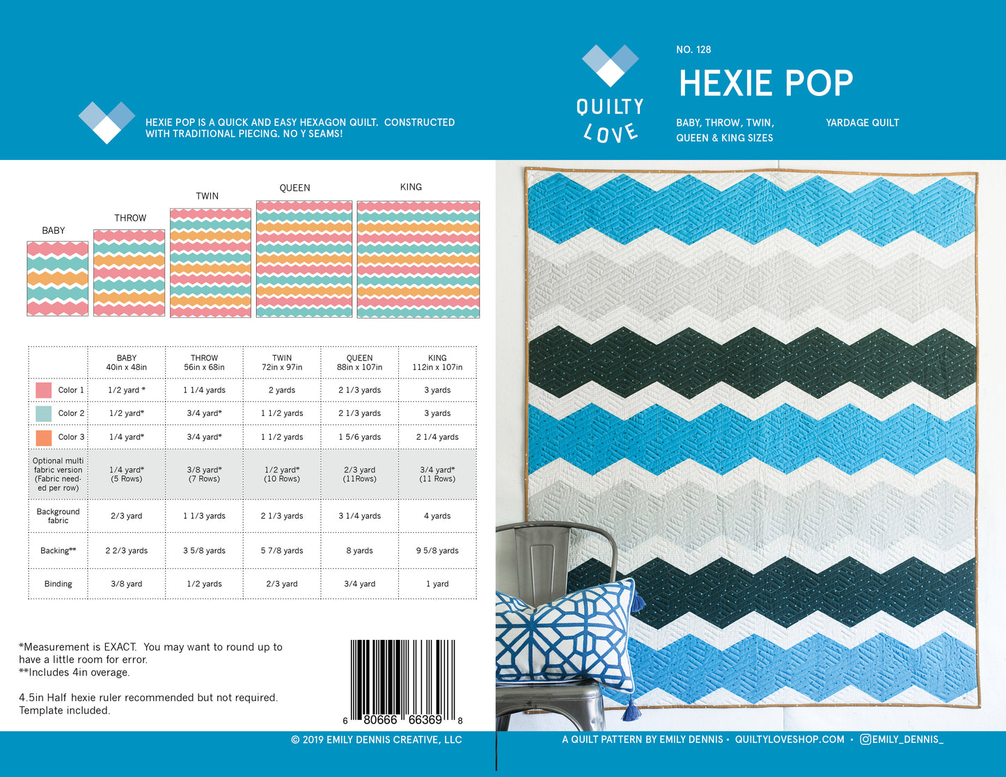 Hexie Pop PAPER Quilt Pattern