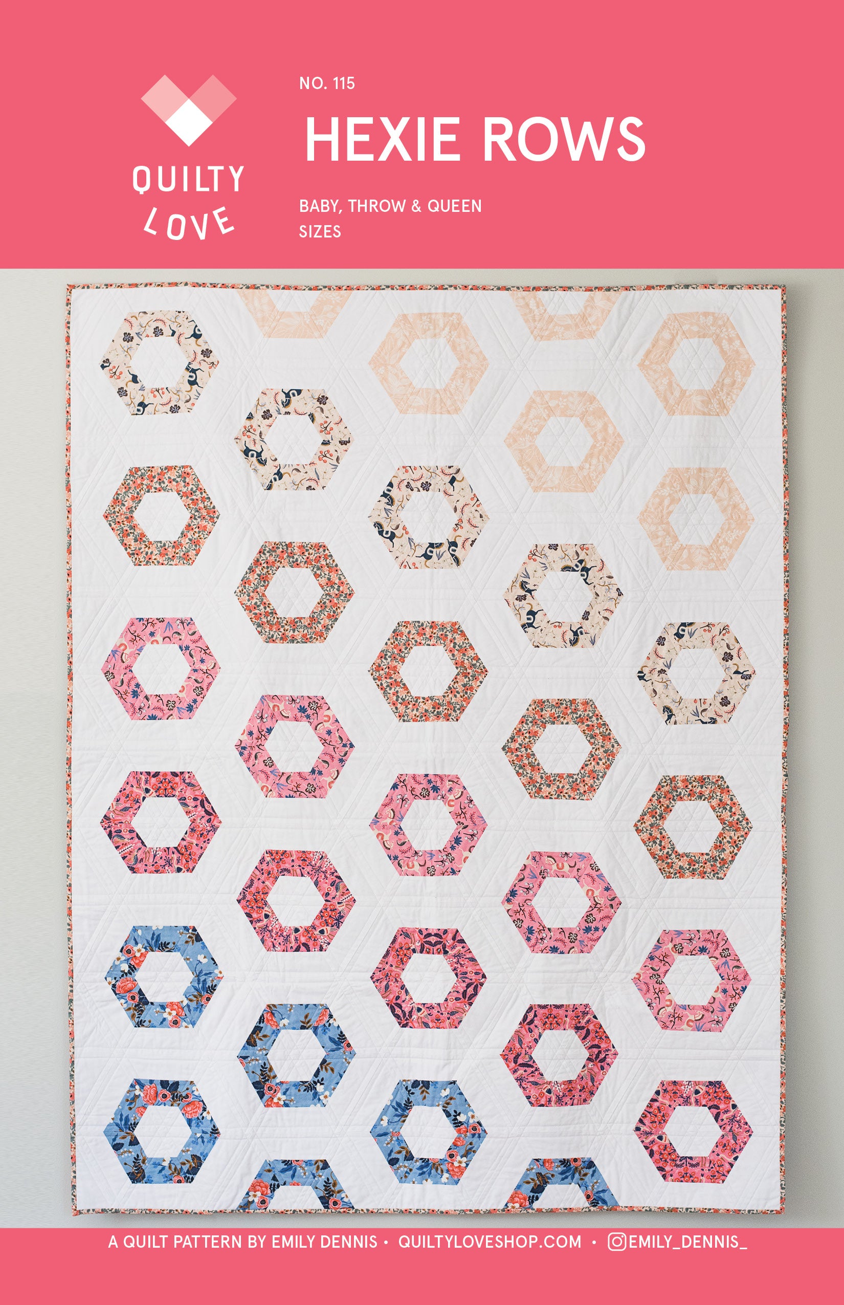 Hexie Rows PAPER Quilt Pattern – Quilty Love