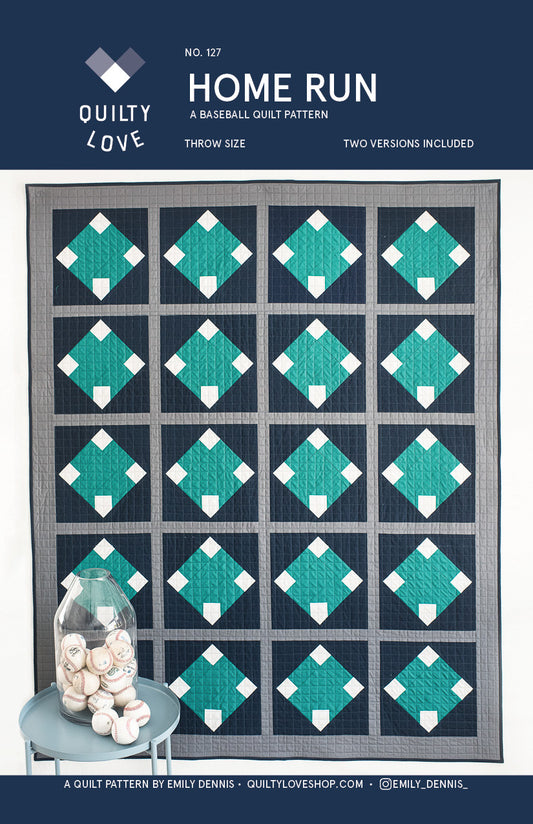 Home Run Baseball Quilt PAPER pattern