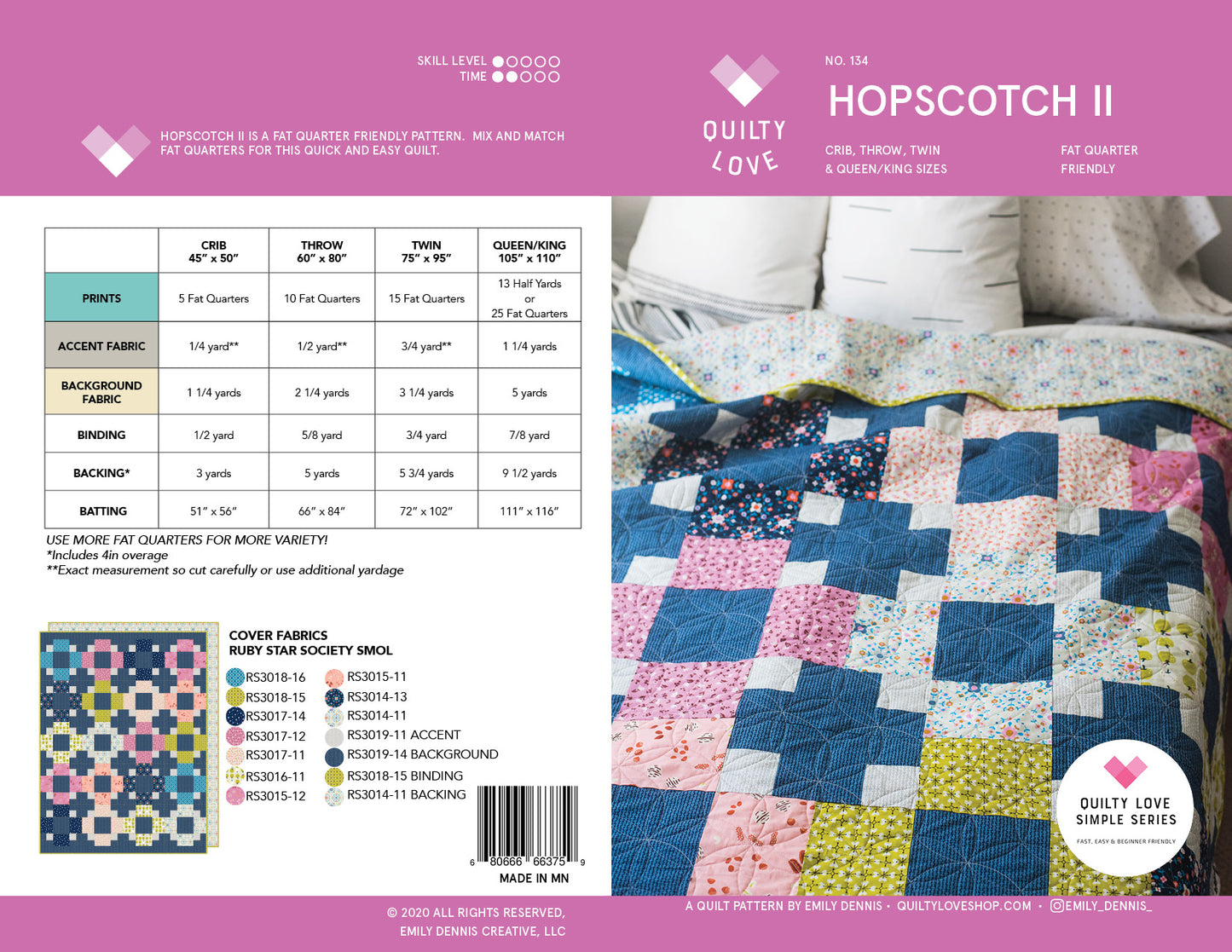 Hopscotch II PAPER Quilt Pattern