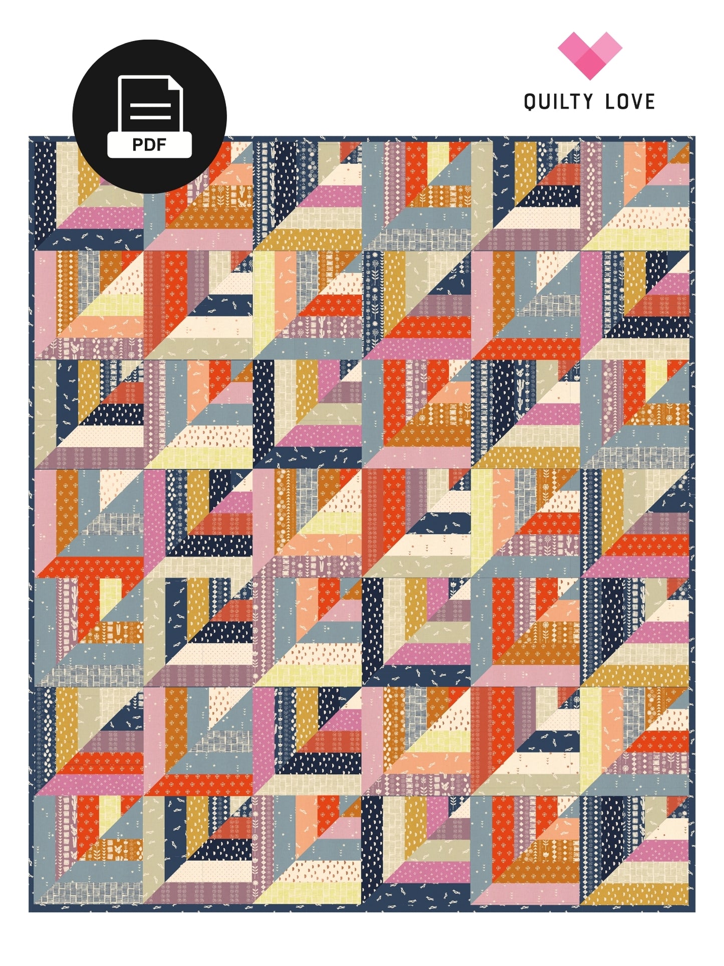 Lucky Log Cabins PDF Quilt Pattern-Automatic Download