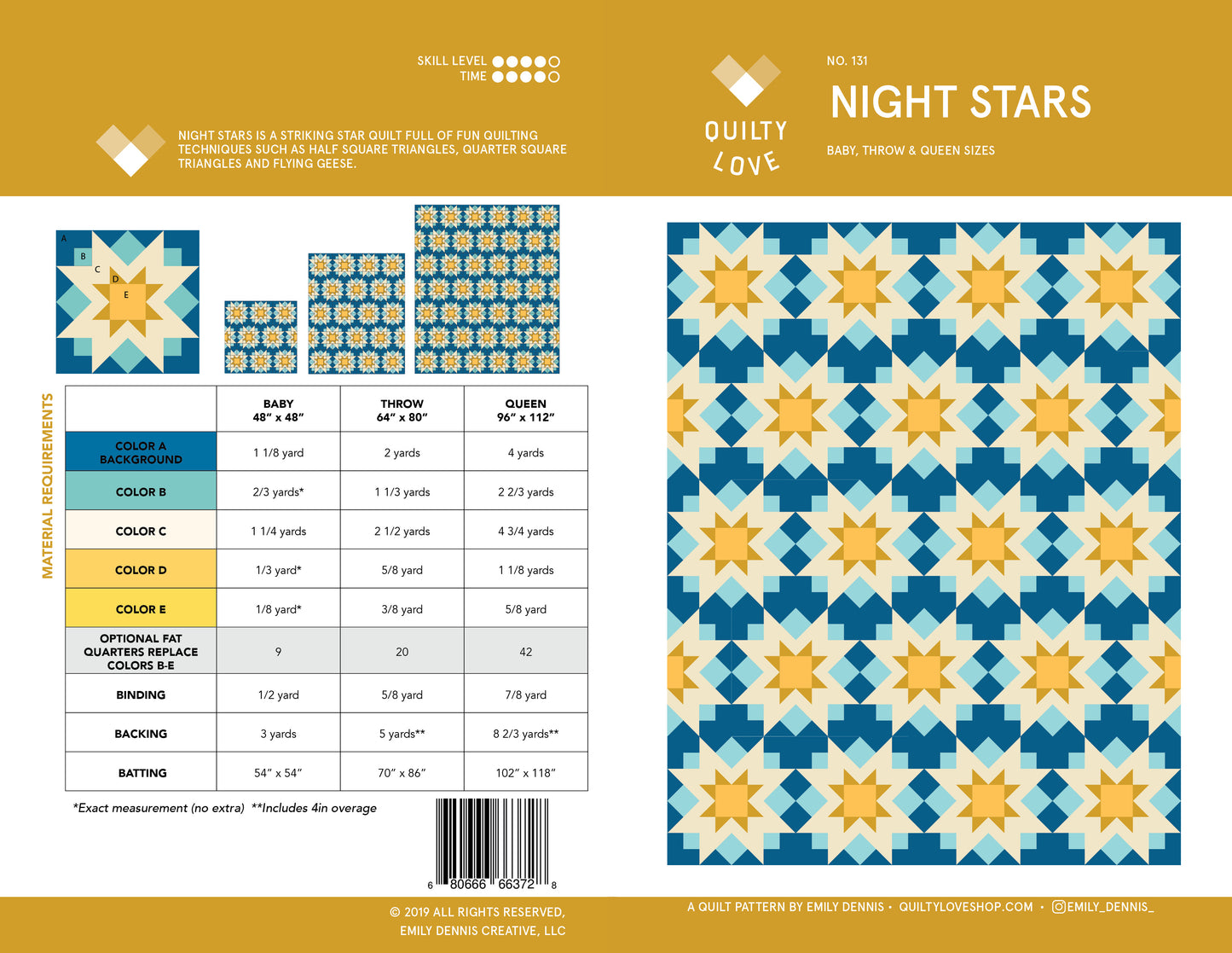 Night Stars PAPER Quilt Pattern