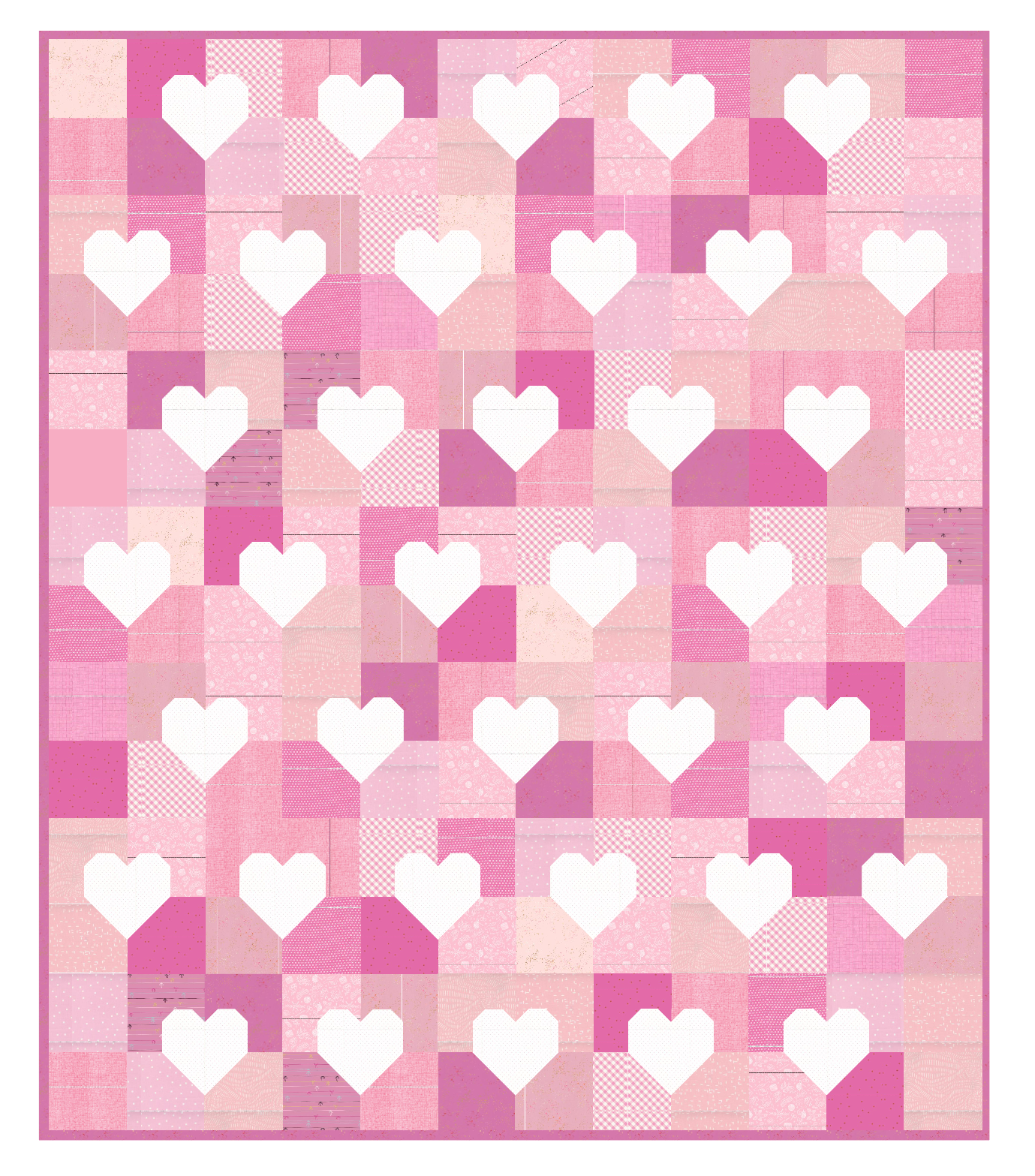 Patchwork Hearts Quilt kit