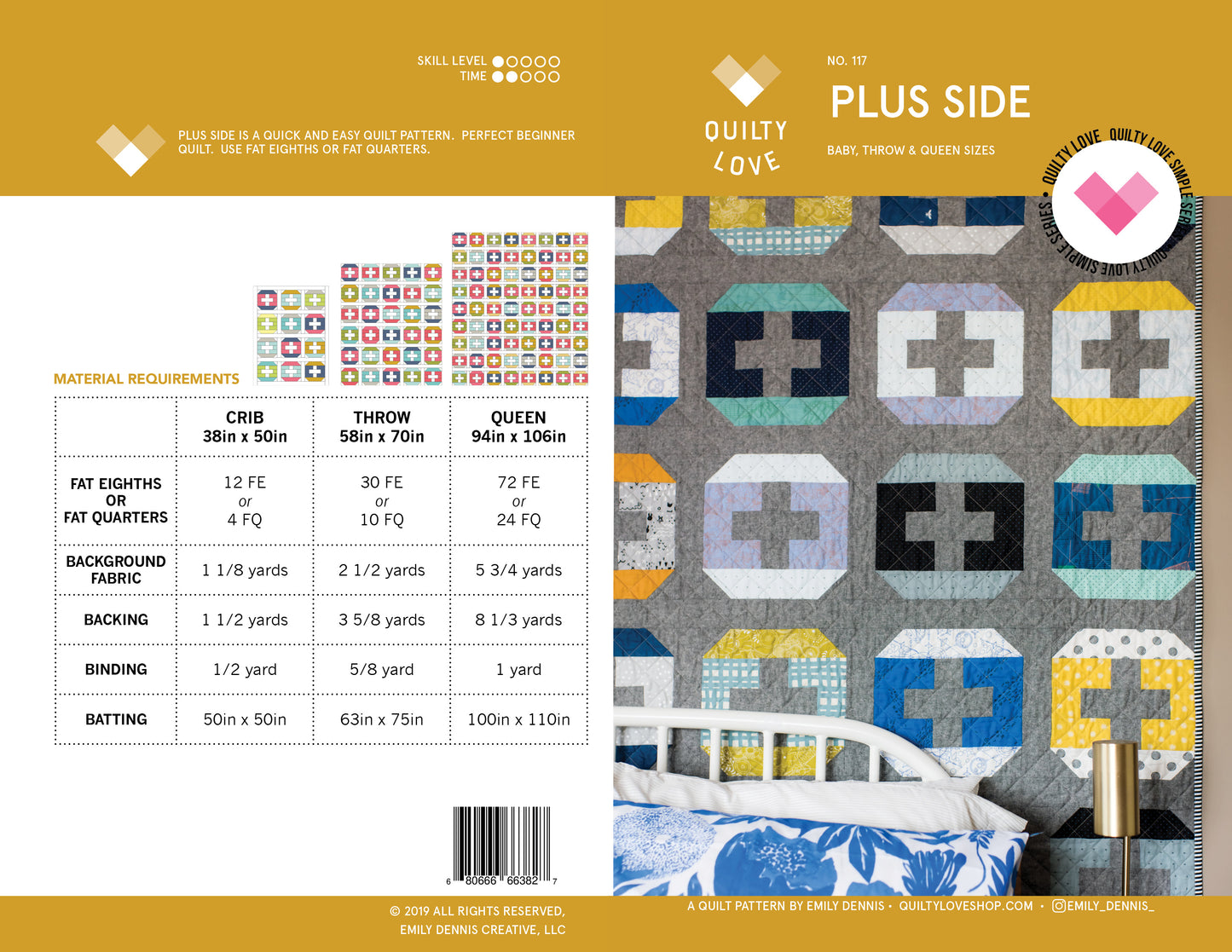 Plus Side PAPER Quilt Pattern