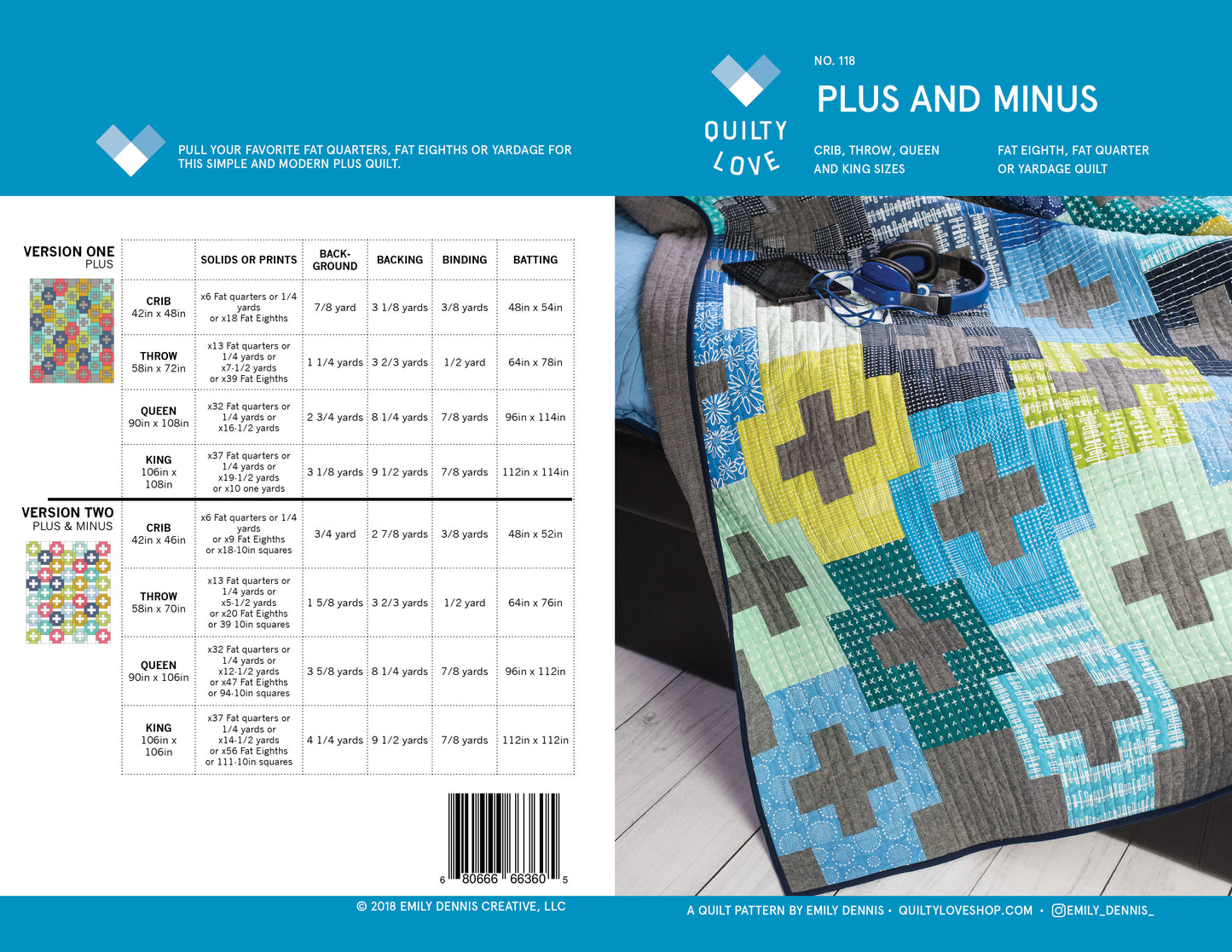 Plus and Minus PDF Quilt Pattern - Digital Download