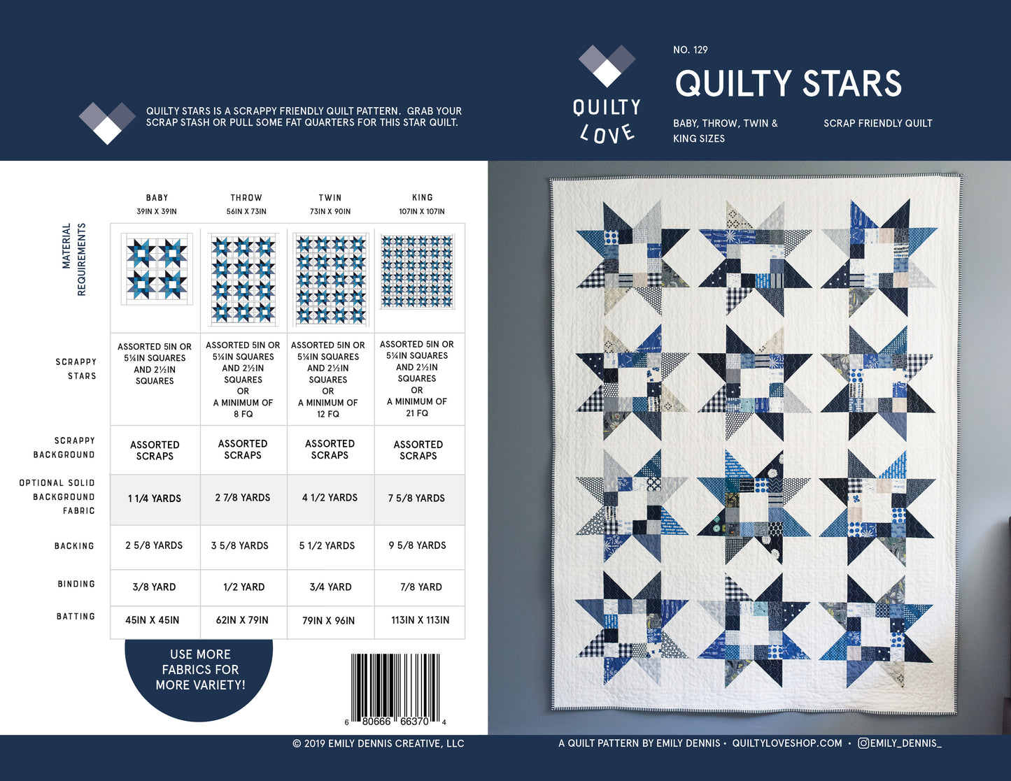 Quilty Stars PDF quilt pattern - Automatic Download