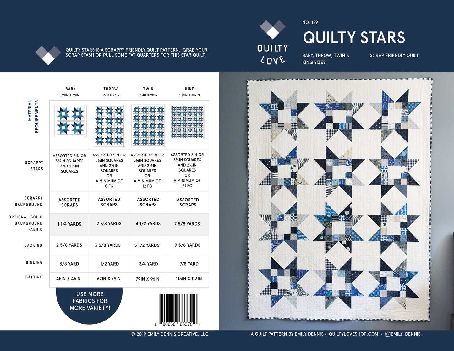 Quilty Stars PAPER quilt pattern