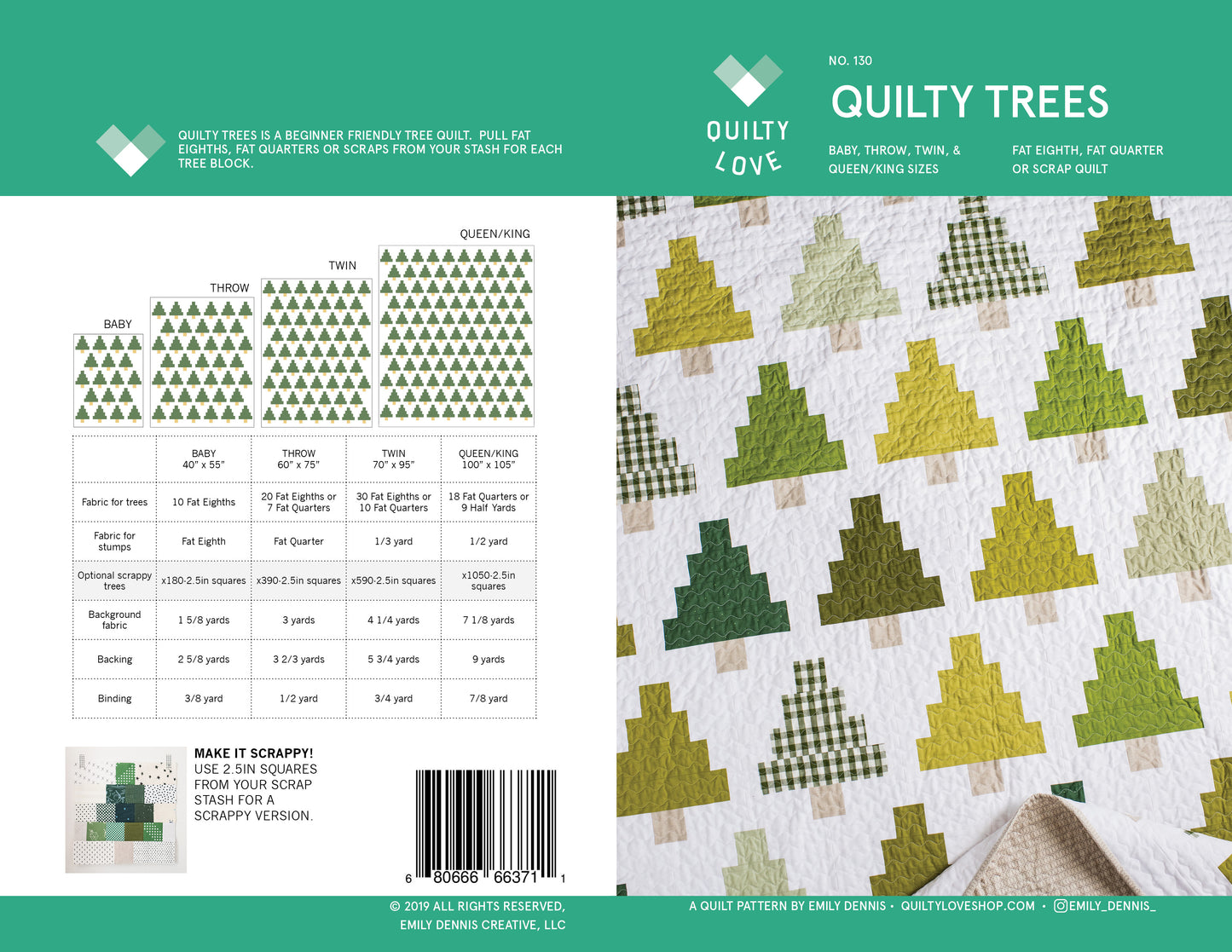 Quilty Trees PAPER quilt pattern