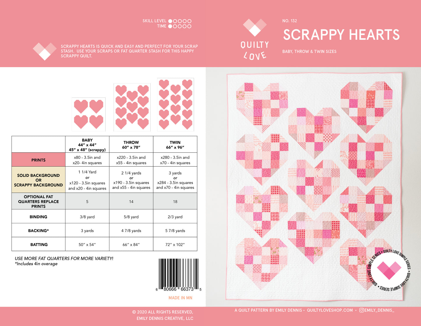 Scrappy Hearts PDF Quilt Pattern-Automatic Download