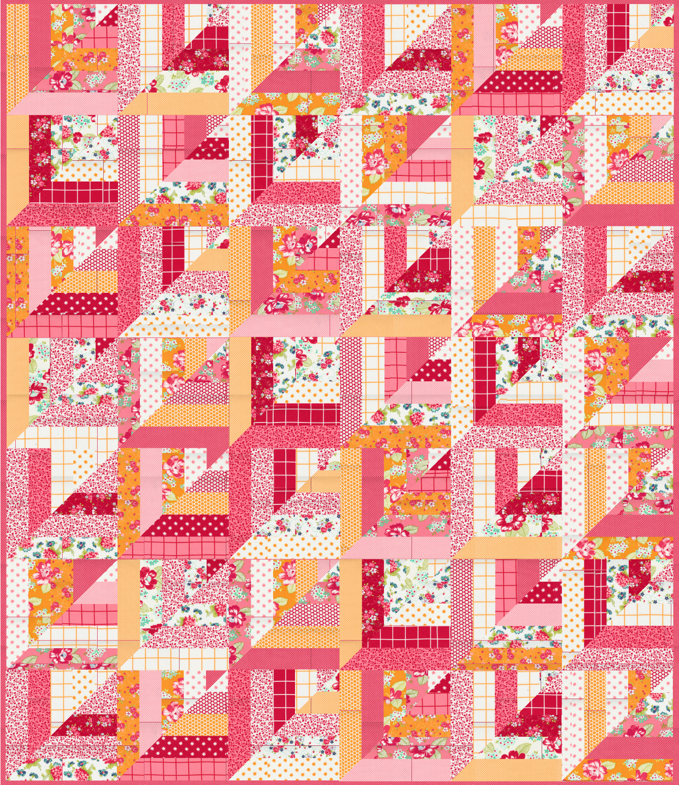 Lucky Log Cabins Quilt Kit - One Fine Day - Warms
