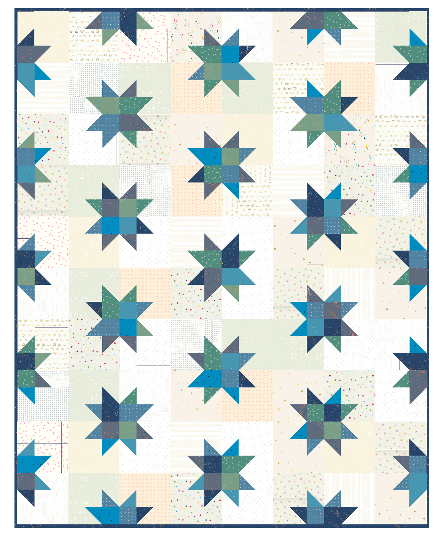 Star Pop II quilt kit - Large throw - Scrappy