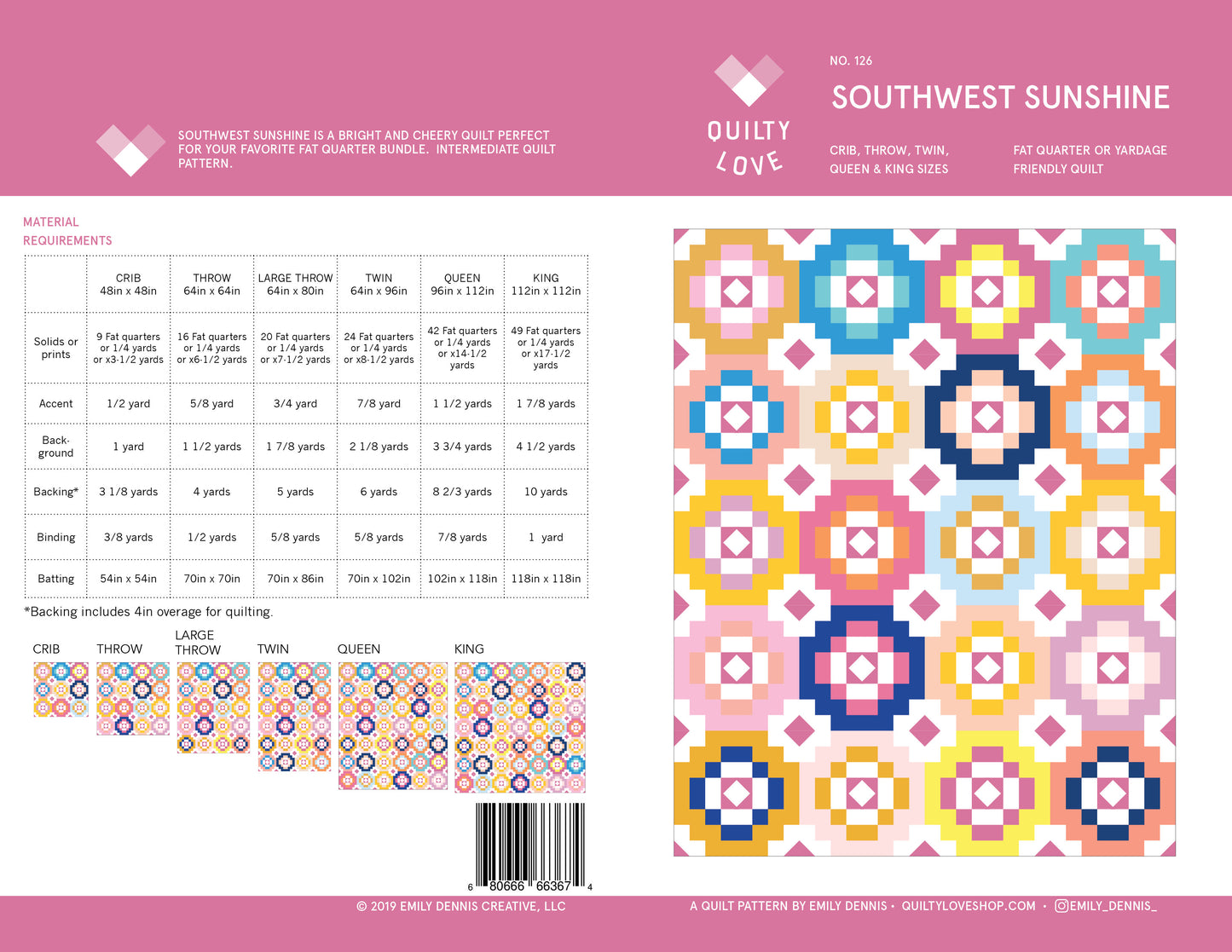 Southwest Sunshine PDF Quilt Pattern-Automatic download