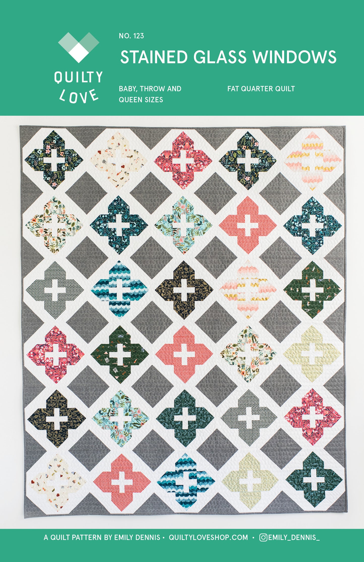 Stained Glass Windows PDF Quilt Pattern-Automatic download