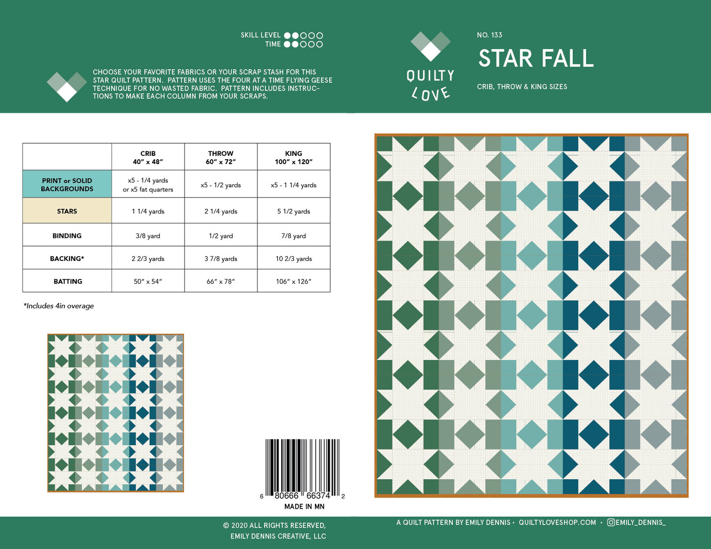 Star Fall PDF Quilt Pattern-Automatic Download