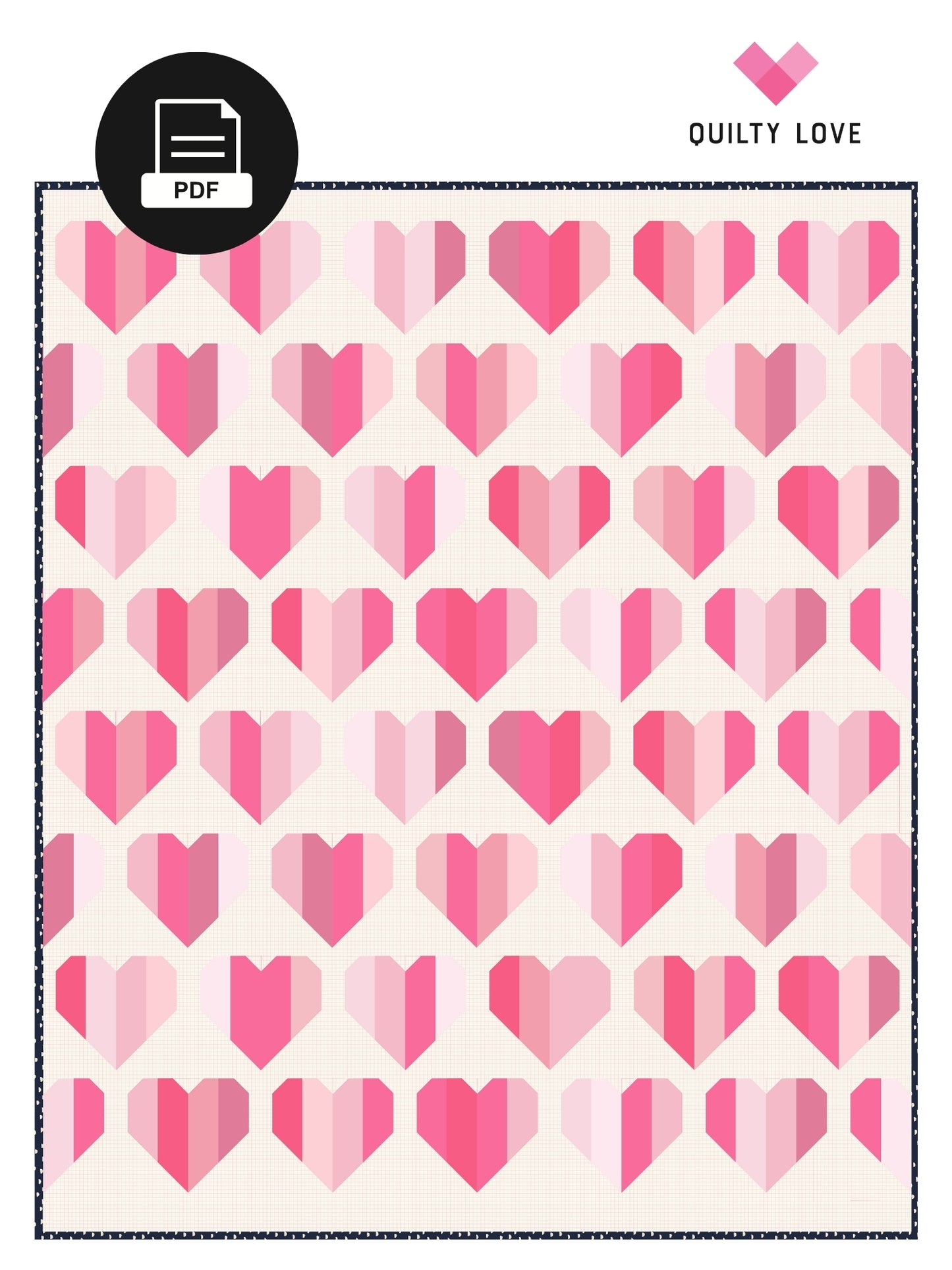 Infinite Hearts Quilt Pattern - Automatic PDF download