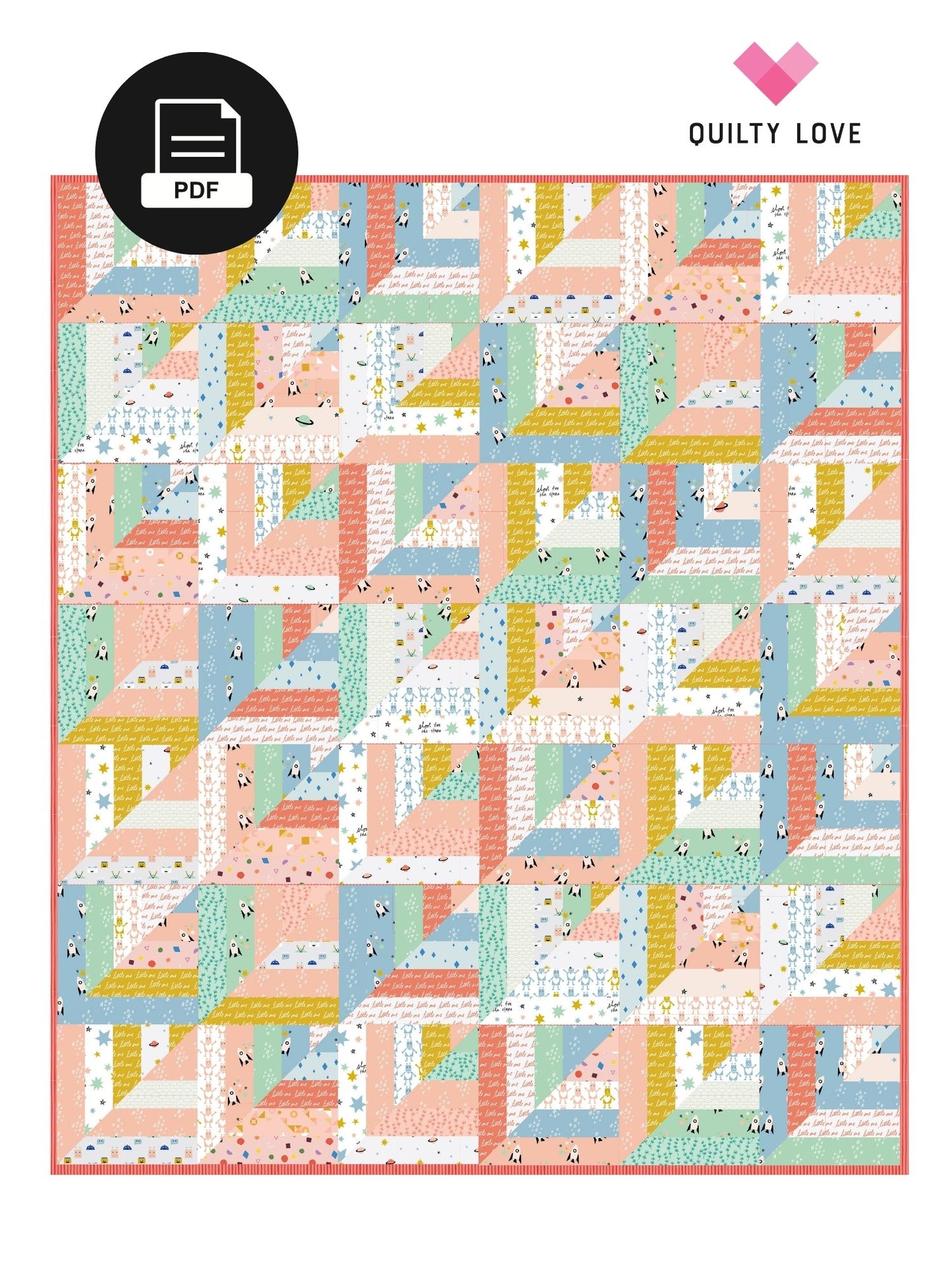 Lucky Log Cabins PDF Quilt Pattern-Automatic Download
