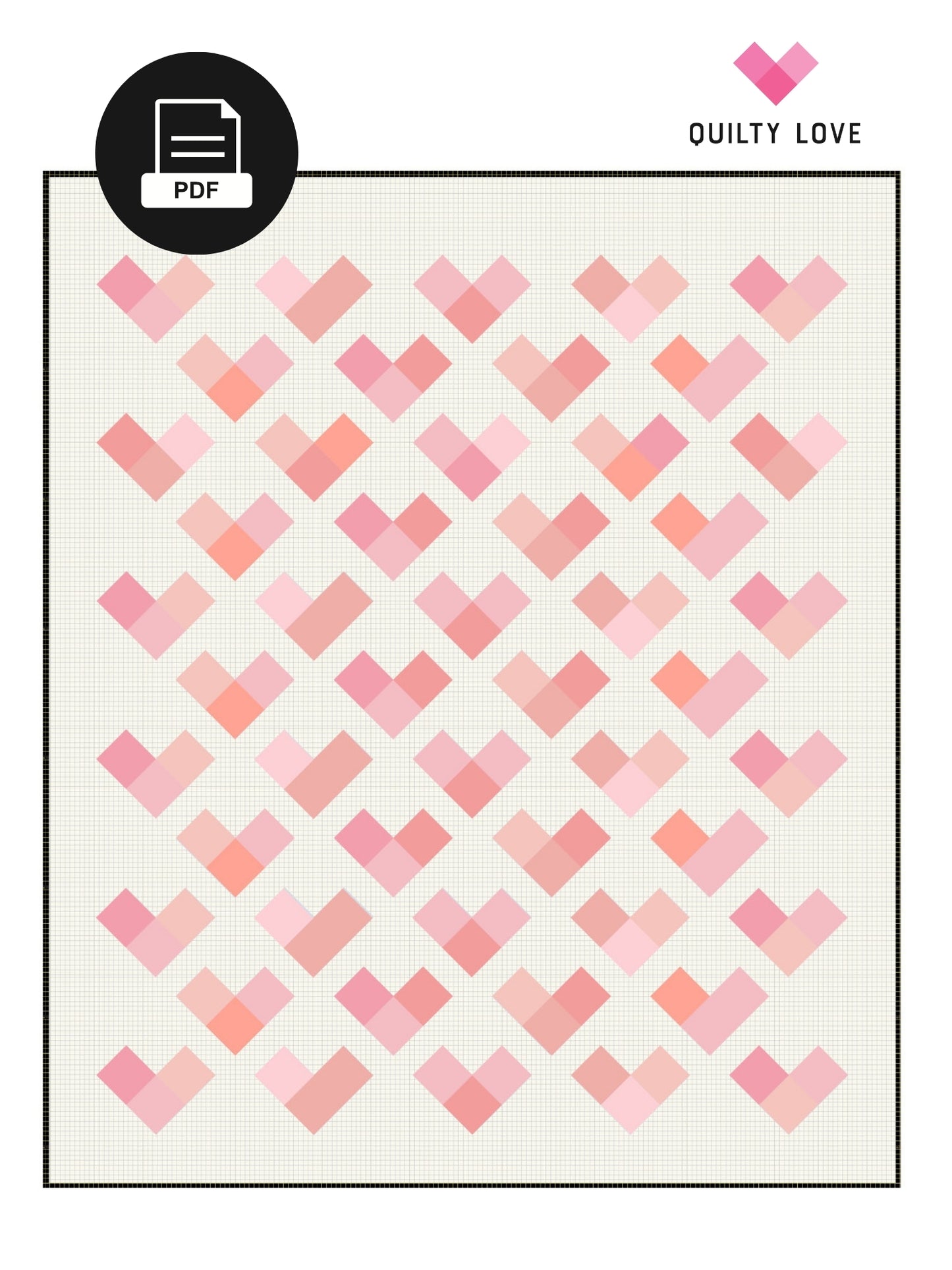 Quilty Hearts PDF Quilt Pattern-Automatic Download