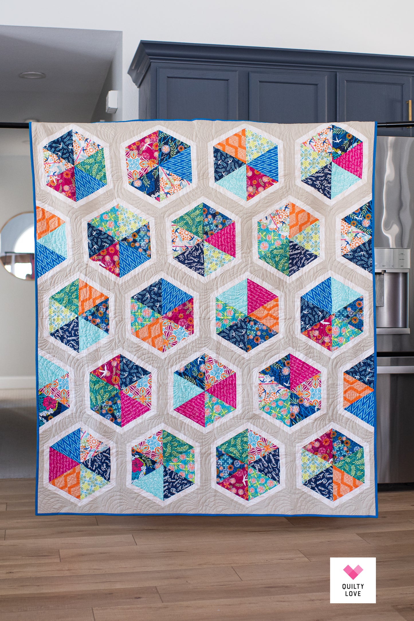 Triangle Hexies Quilt - The Free Spirit Fabrics one