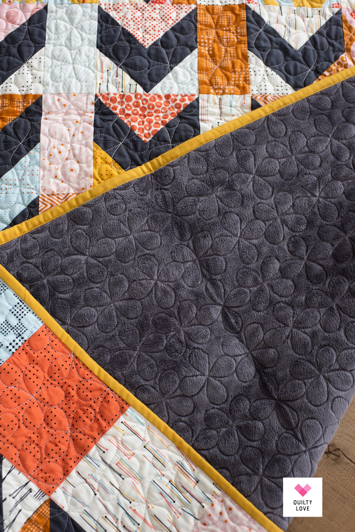 Scrappy Arrows Quilt - The Zen Chic One - Minky backing