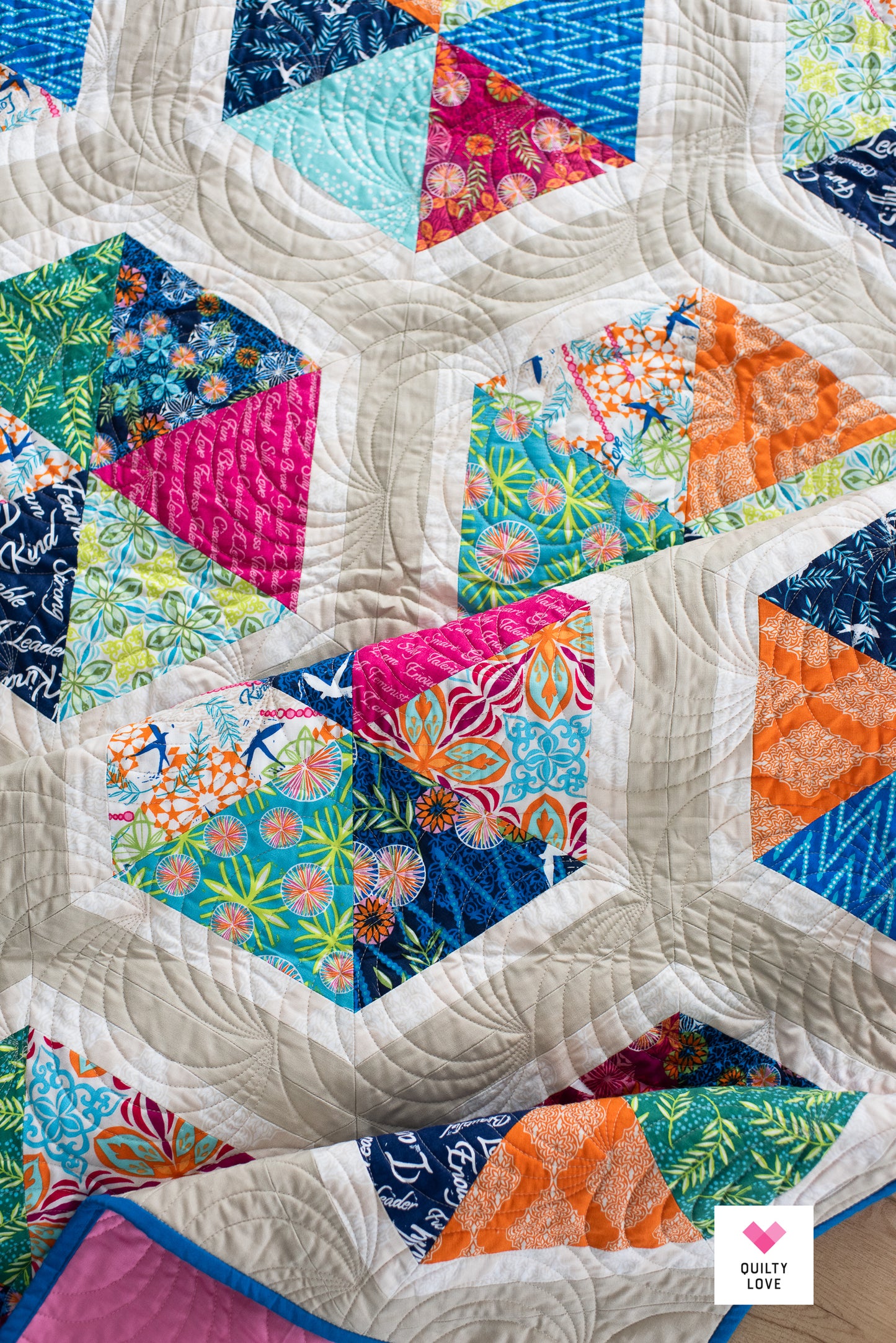 Triangle Hexies Quilt - The Free Spirit Fabrics one