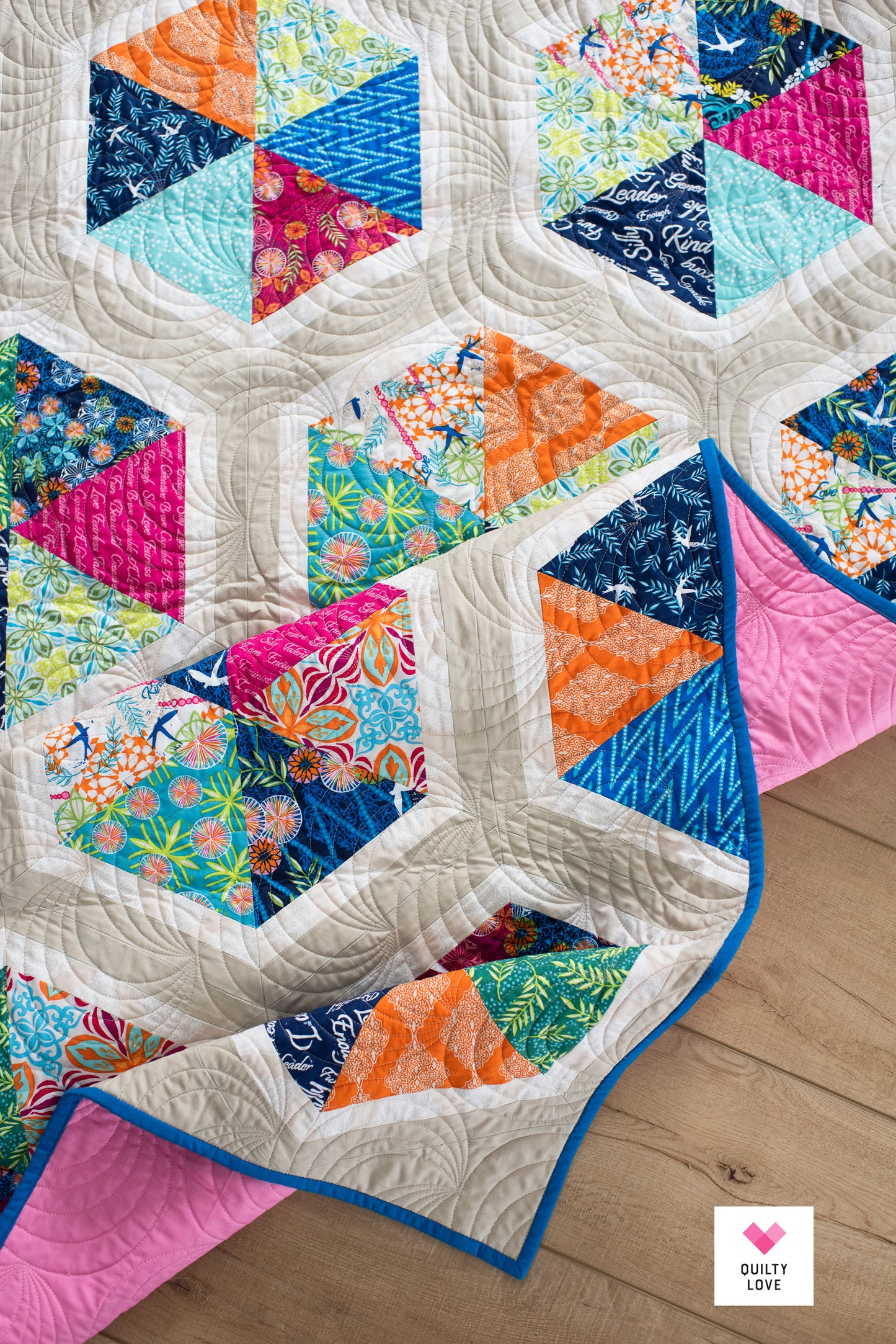 Triangle Hexies Quilt - The Free Spirit Fabrics one