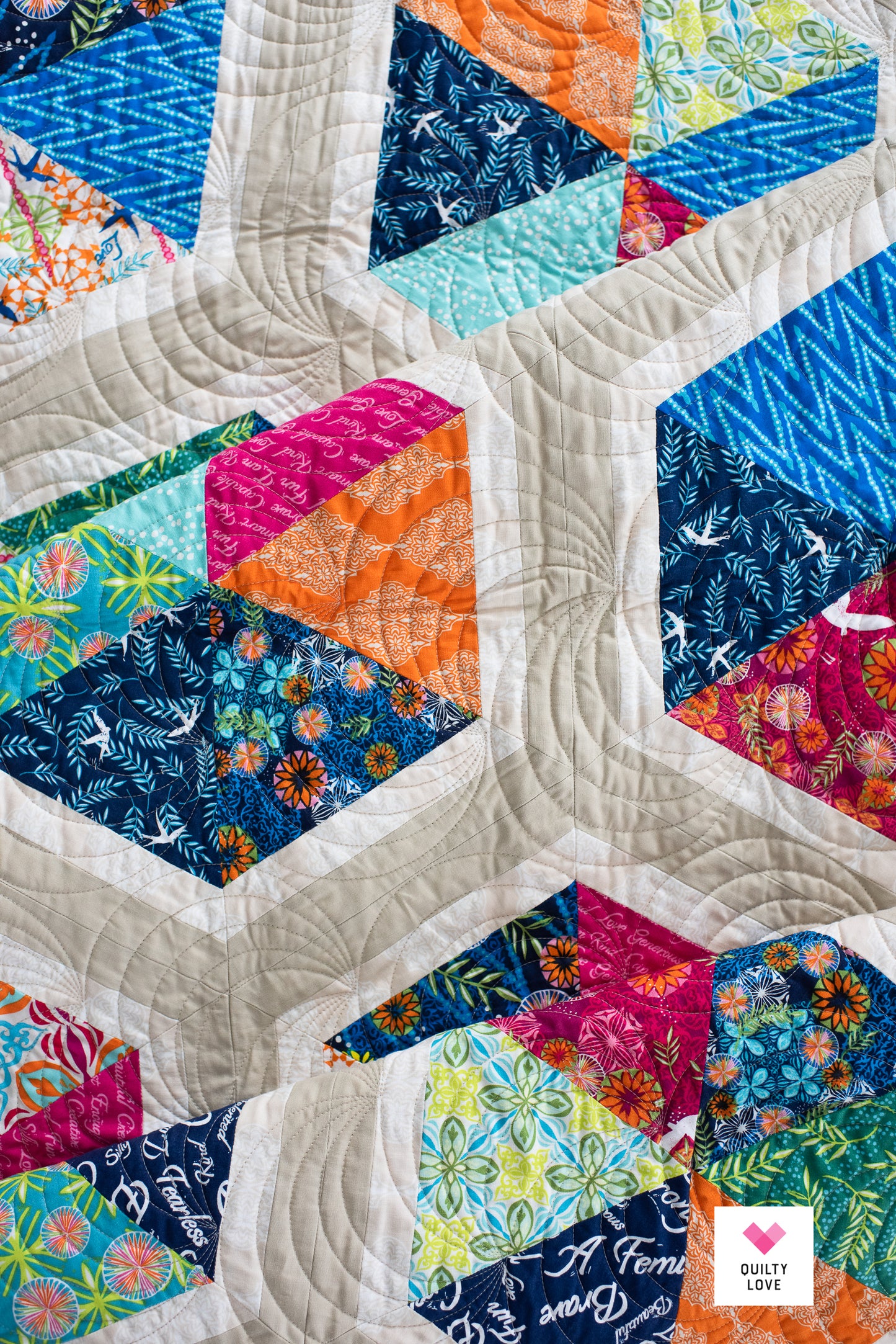 Triangle Hexies Quilt - The Free Spirit Fabrics one