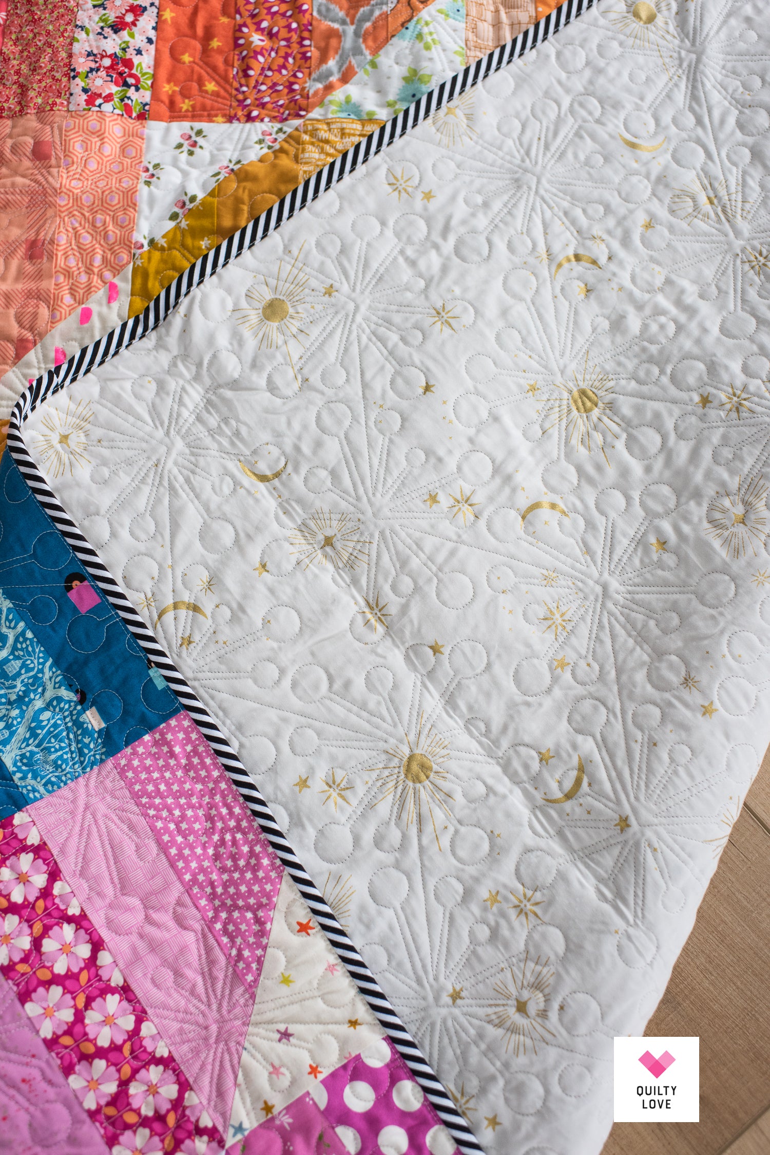 happy motif quilting tops ivory