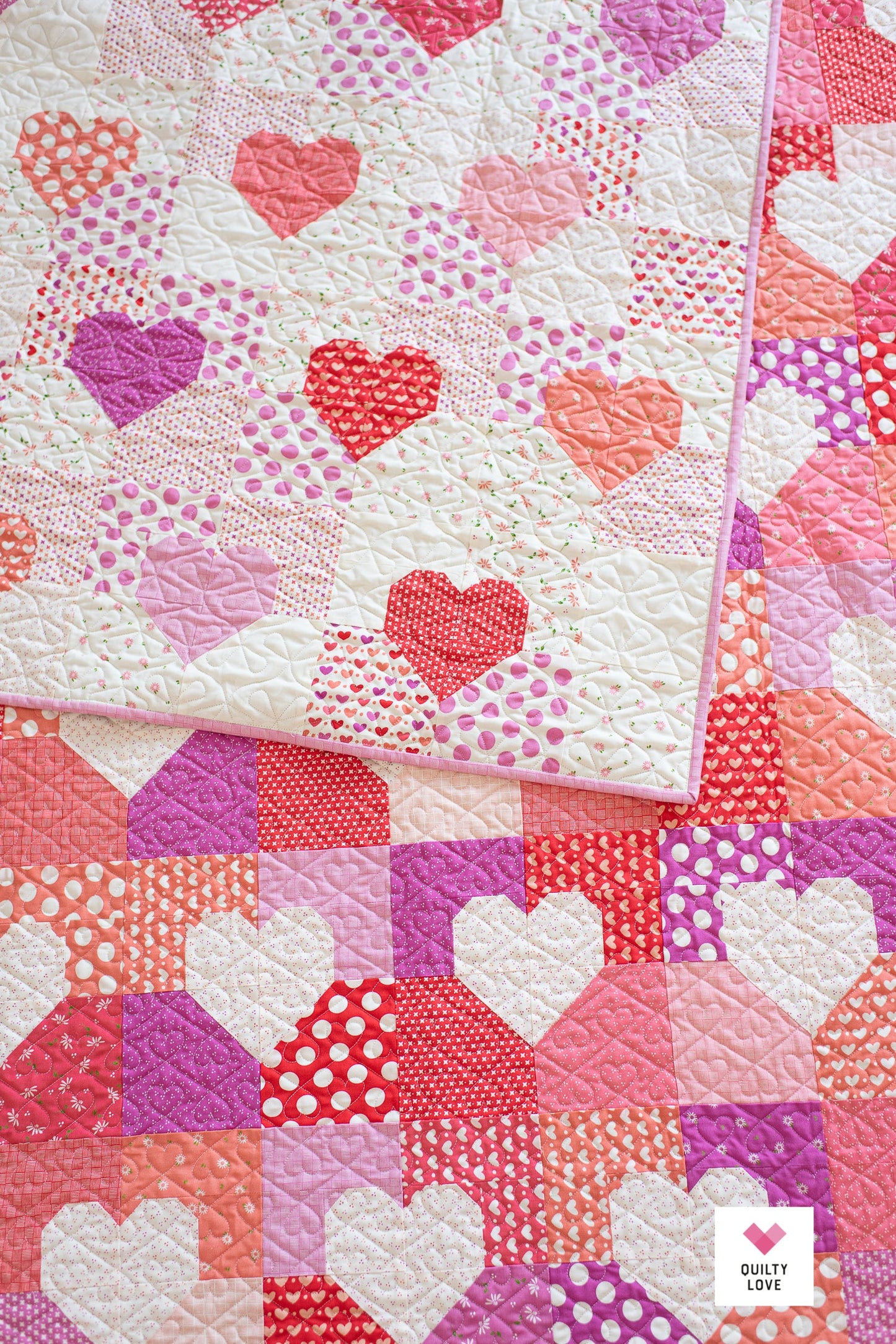 Patchwork Hearts PRINTED Quilt Pattern