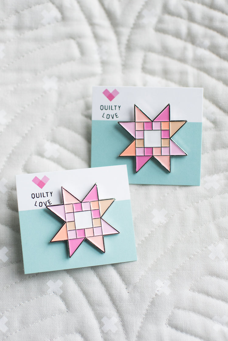 Quilty Stars Enamel Pin - Quilty Love