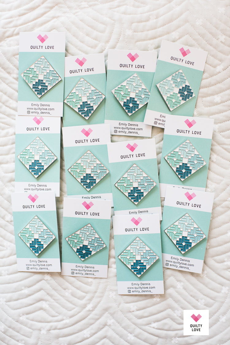 Ombre Gems Enamel Pin - Quilty Love